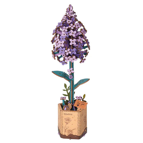 ROBOTIME Lilac DIY 3D Wooden Puzzle Model Kit - Fun & Educational Craft for Adults & Teens - Perfect for Home Decor, Gifts, and Relaxation