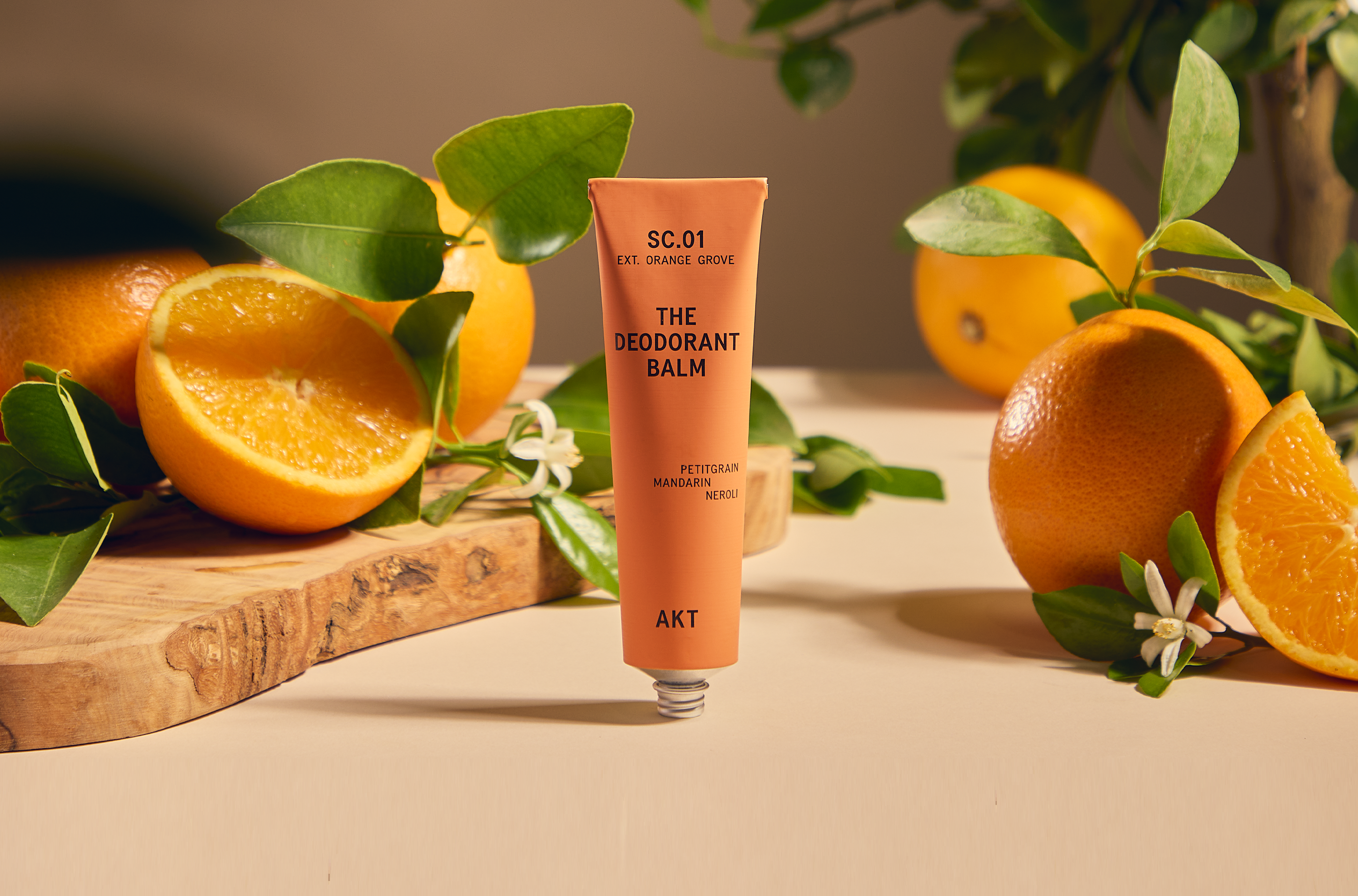 AKT London Orange Grove Deodorant Balm - Natural & Long-Lasting for Men & Women - Perfect for Gym, Travel & Daily Freshness