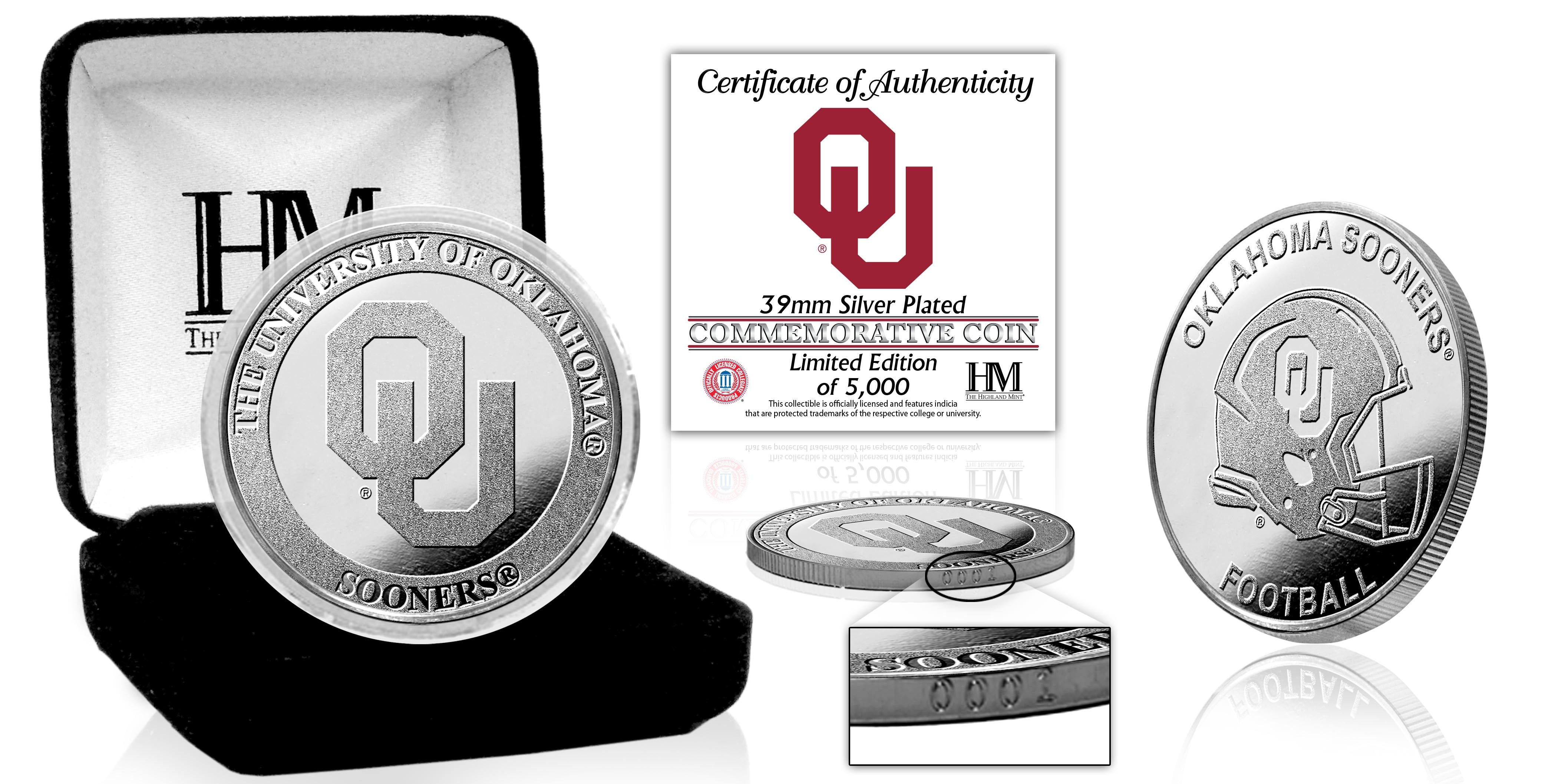 Oklahoma Sooners Silver Mint Coin - Collectible Commemorative Coin for Fans, Alumni & Sports Enthusiasts | Perfect for Display, Gifts & Memorabilia Collections