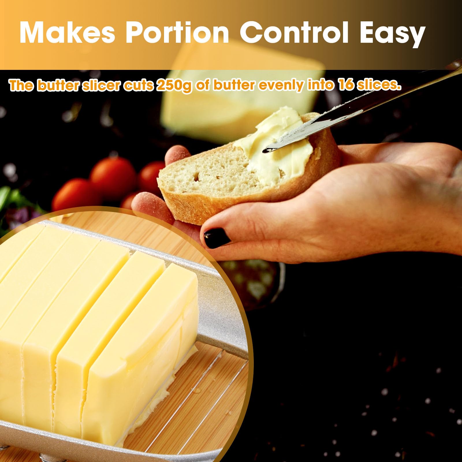 Premium Stainless Steel Butter & Cheese Slicer with Ergonomic Handle - Multi-Purpose Kitchen Tool for Cutting Cheese, Butter, Eggs, Fruits and Soft Foods - Perfect for Sandwiches, Charcuterie Boards and Food Prep