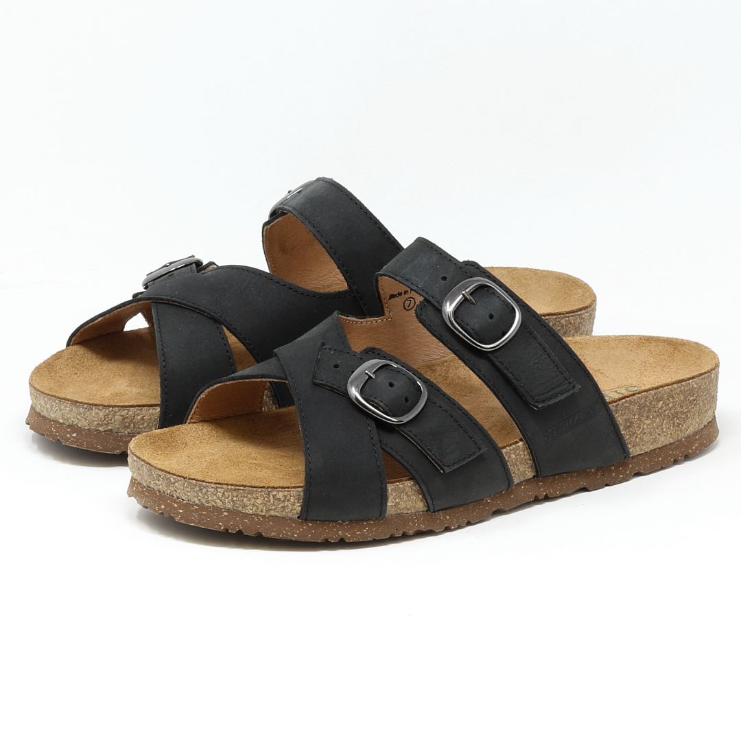 Women's Wide Heidi Leather Sandals - Comfortable Strappy Sandals for Summer, Beach & Casual Outings