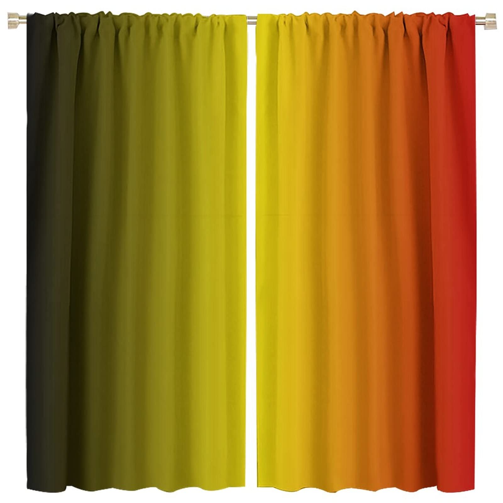 Rainbow Blackout Curtains 42x45 Inch - Gradient Color Window Treatments for Girls Room, Nursery & Teen Bedroom Decor | Rod Pocket Design for Light Blocking & Privacy | Perfect for Kids, Daughter & Dorm Room Decorations