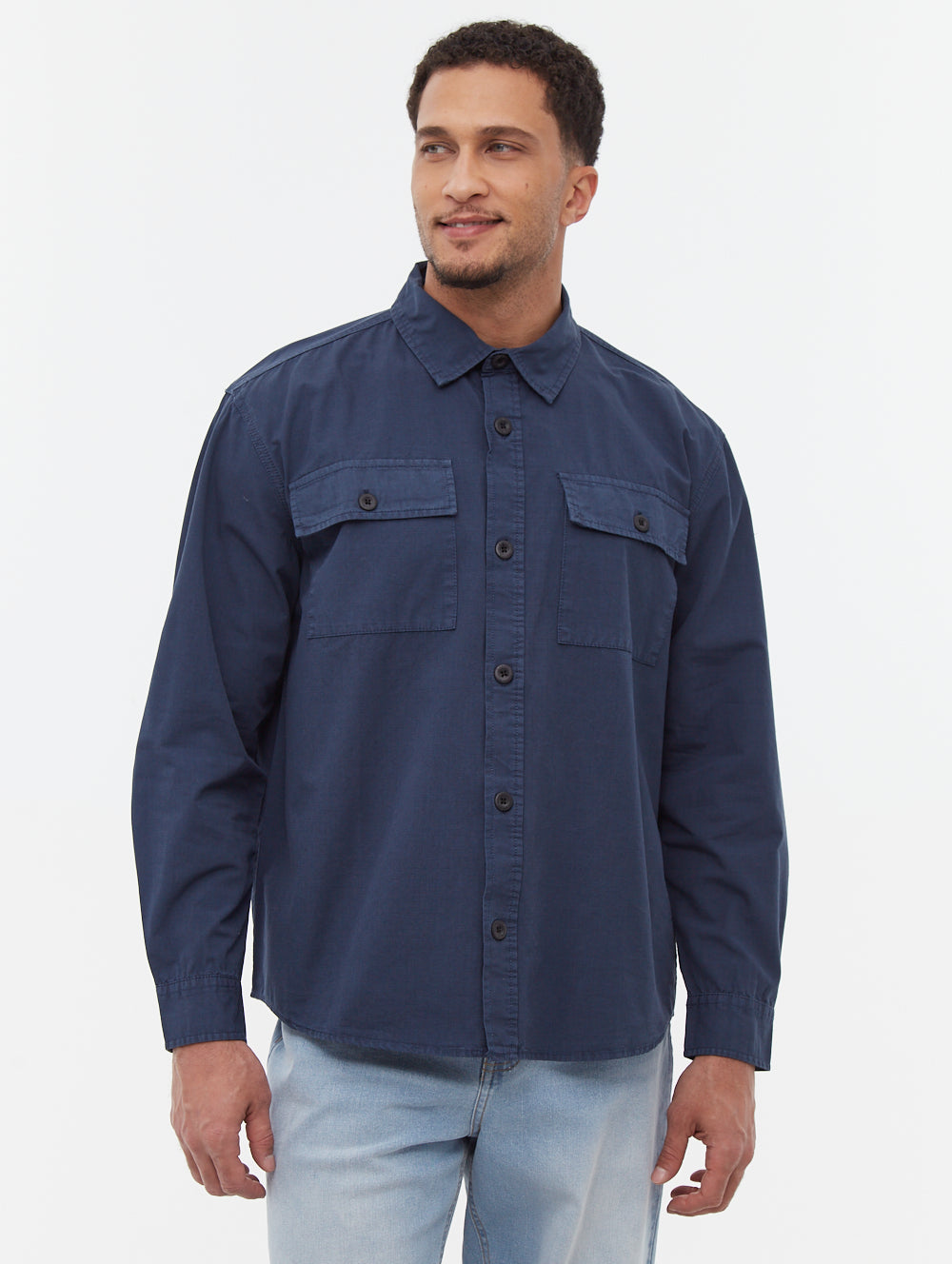 Posima Men's Chest Pocket Long Sleeve Casual Shirt - Comfortable Work Office & Outdoor Wear