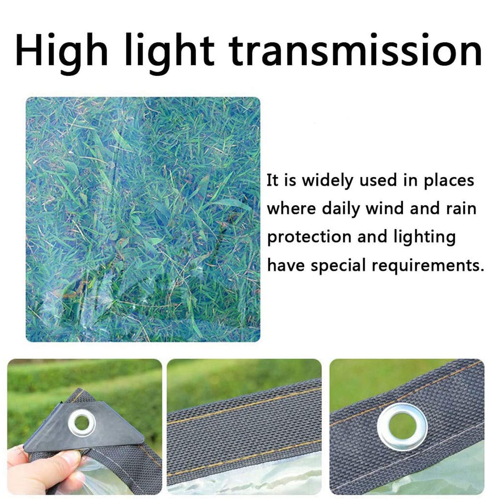 20x23ft Clear Heavy Duty Waterproof Tarpaulin - Transparent Poly Tarp with Reinforced Grommets for Greenhouse, Garden Cover, Patio Protection, Plant Shelter & Pet Hutch Roof - UV Resistant Outdoor Use