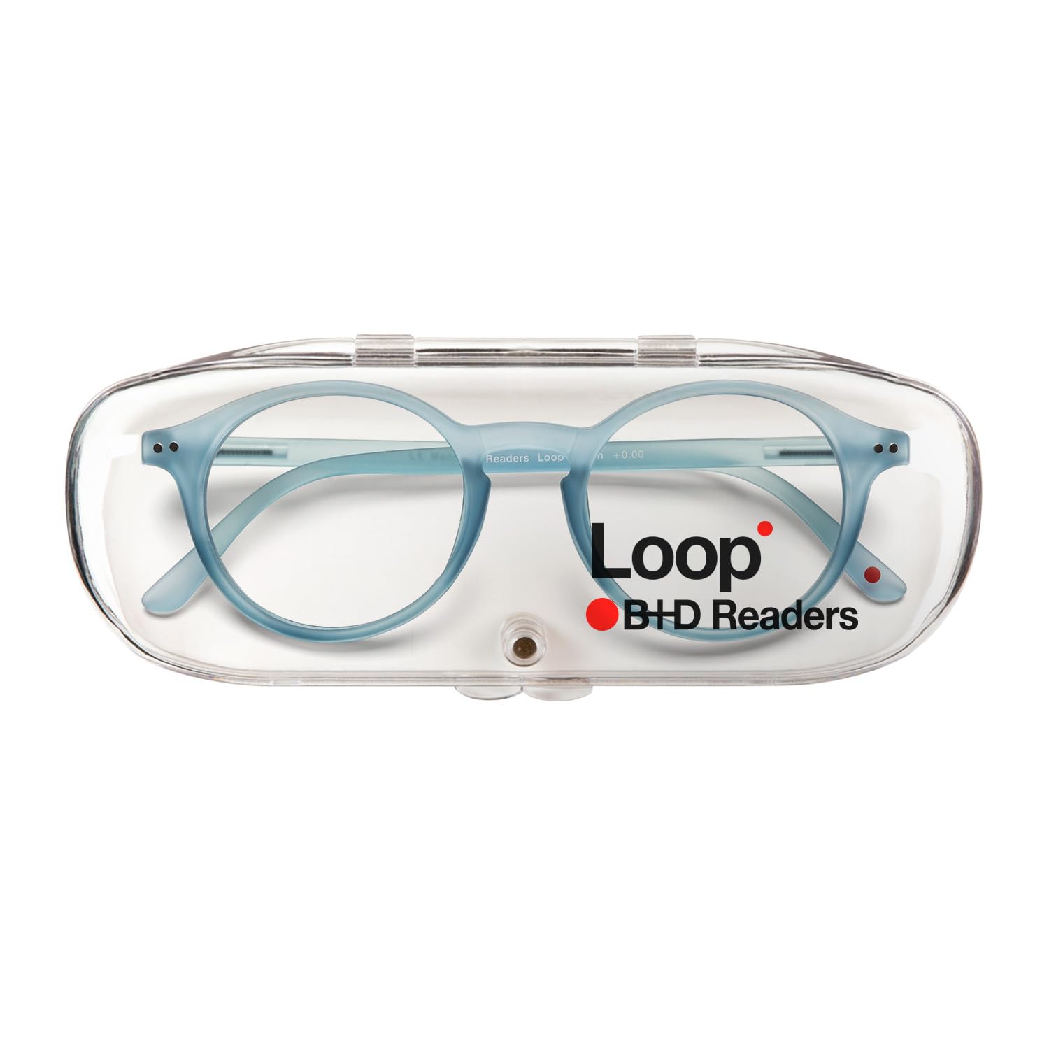 Blue Light Blocking Reading Glasses - B+D Loop Readers in Blue for Eye Strain Relief - Perfect for Computer Work, Reading & Screen Time