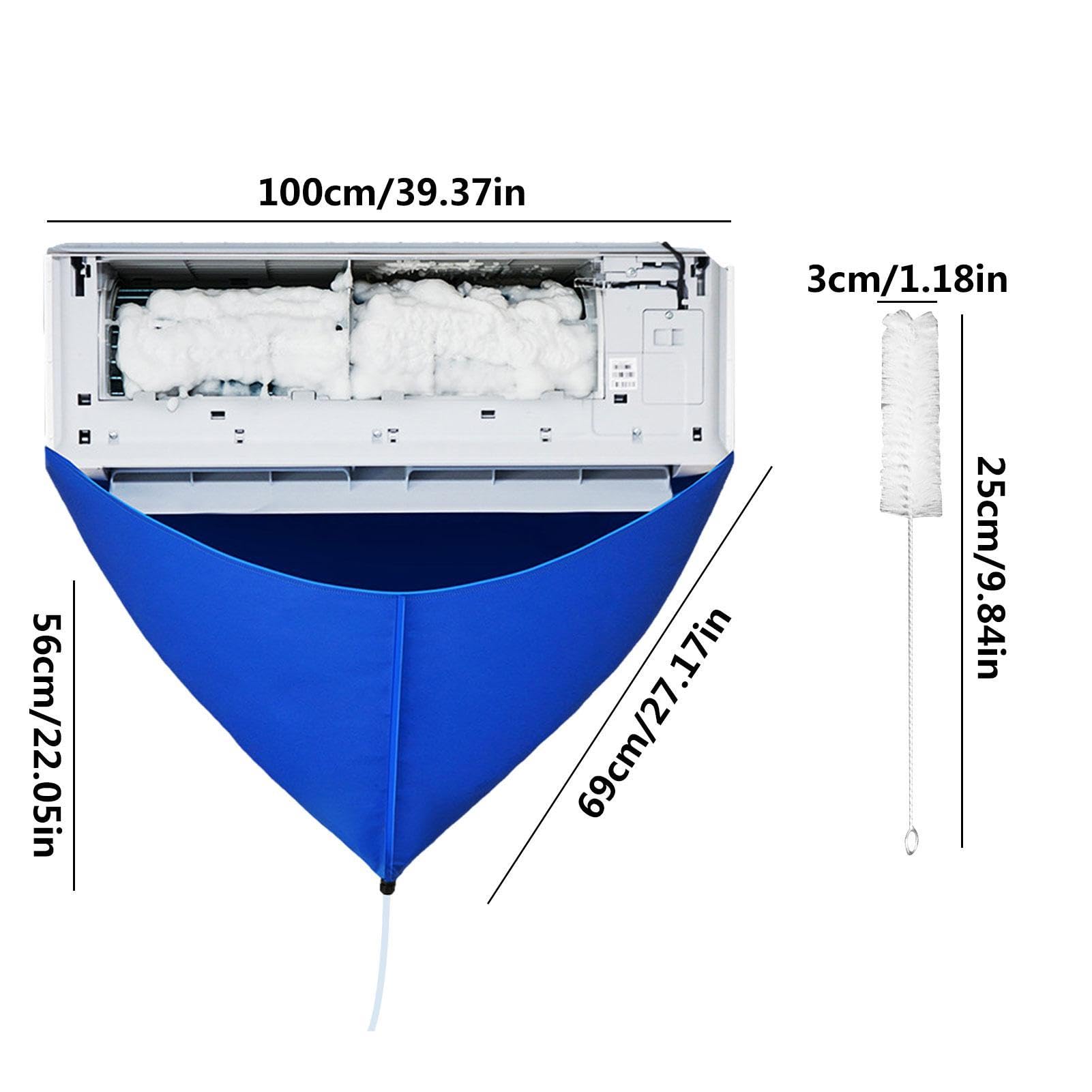 Air Conditioner Cleaning Kit - Reusable Waterproof Cover with Brush & Dust Bag for Wall AC Units | Perfect for Home & Office Maintenance