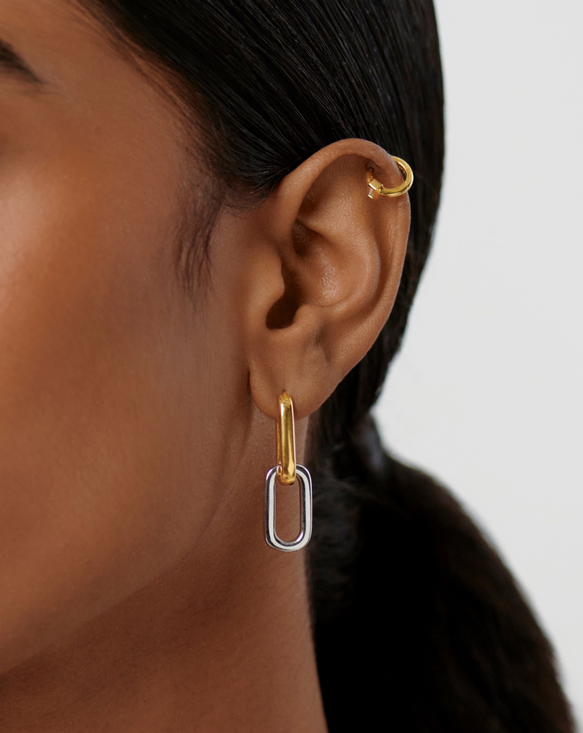 Ovate Double Link Hoop Earrings for Women - Trendy Gold & Silver Fashion Jewelry - Perfect for Parties, Weddings & Everyday Wear