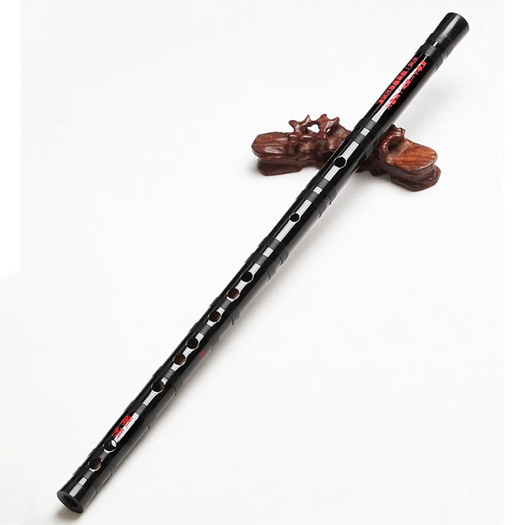 Premium Chinese Bamboo Flute - Traditional Woodwind Instrument in Black (Key of C) | Authentic Soprano Dizi for Beginners & Professionals | Perfect for Folk Music, Meditation & Cultural Performances