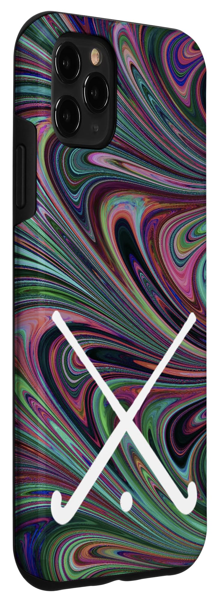 iPhone 11 Pro Max Hockey Protective Case - Durable Shockproof Dark Swirl Design for Field Hockey Players | Perfect for Sports, Outdoor Activities & Daily Use