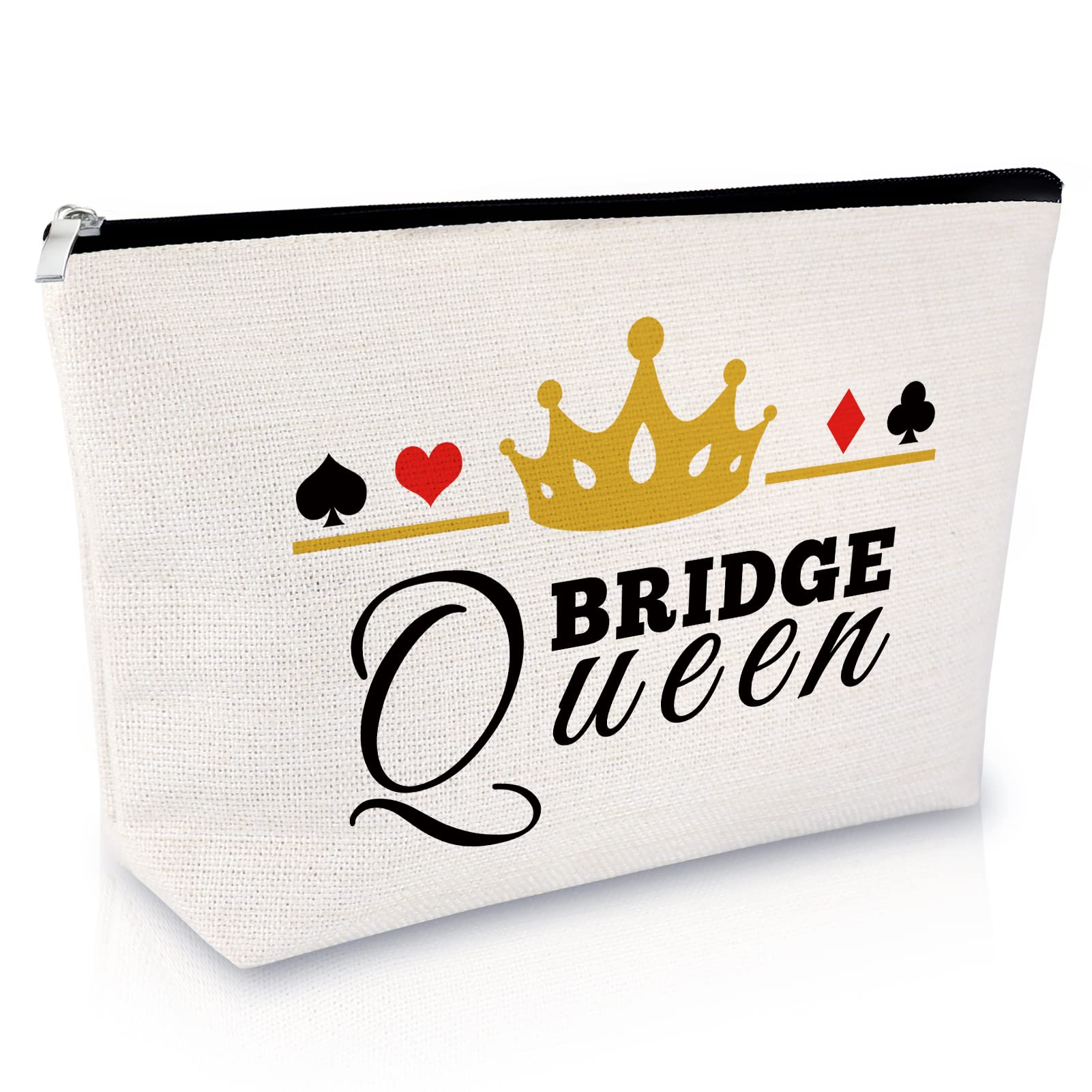 Poker Lover's Makeup Bag - Bridge Card Game Themed Cosmetic Pouch for Women - Waterproof Travel Toiletry Bag with Zipper - Perfect Gift for Card Players & Bridge Fans - Great for Travel, Cosmetics Storage & Game Night Accessories