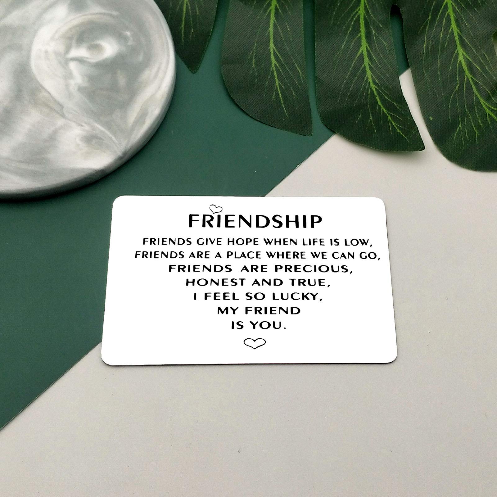 Vadaka Best Friend Gift Card - Engraved Metal Wallet Insert for Teens, Sister, Graduation & Birthday - Inspirational Friendship & Appreciation Card for Women & Girls - Perfect for Daily Carry, Gifting & Special Occasions