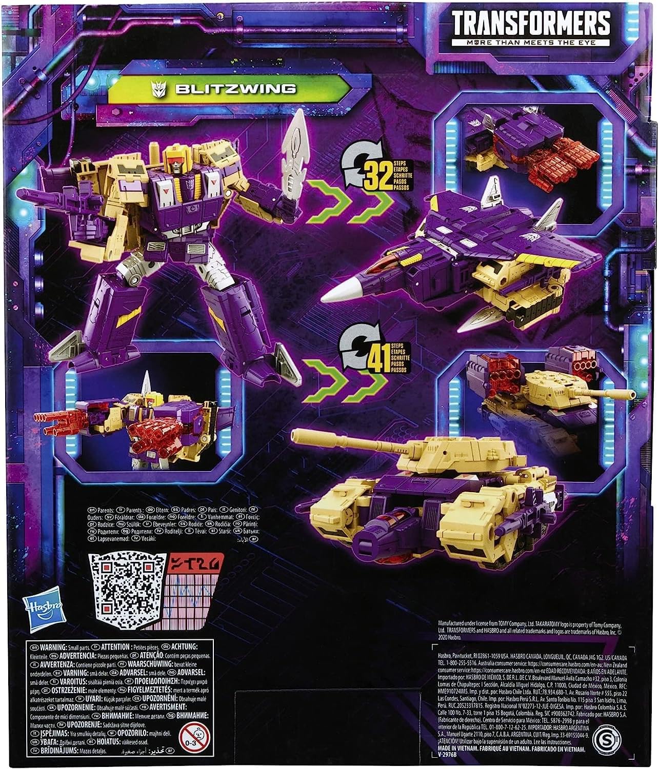 Hasbro Transformers Generations Legacy Leader Blitzwing Triple Changer 7-inch Action Figure - Convertible Robot to Jet & Tank Toy for Kids Age 8+ (F3062) - Perfect for Collectors, Birthday Gifts & Playtime Battles