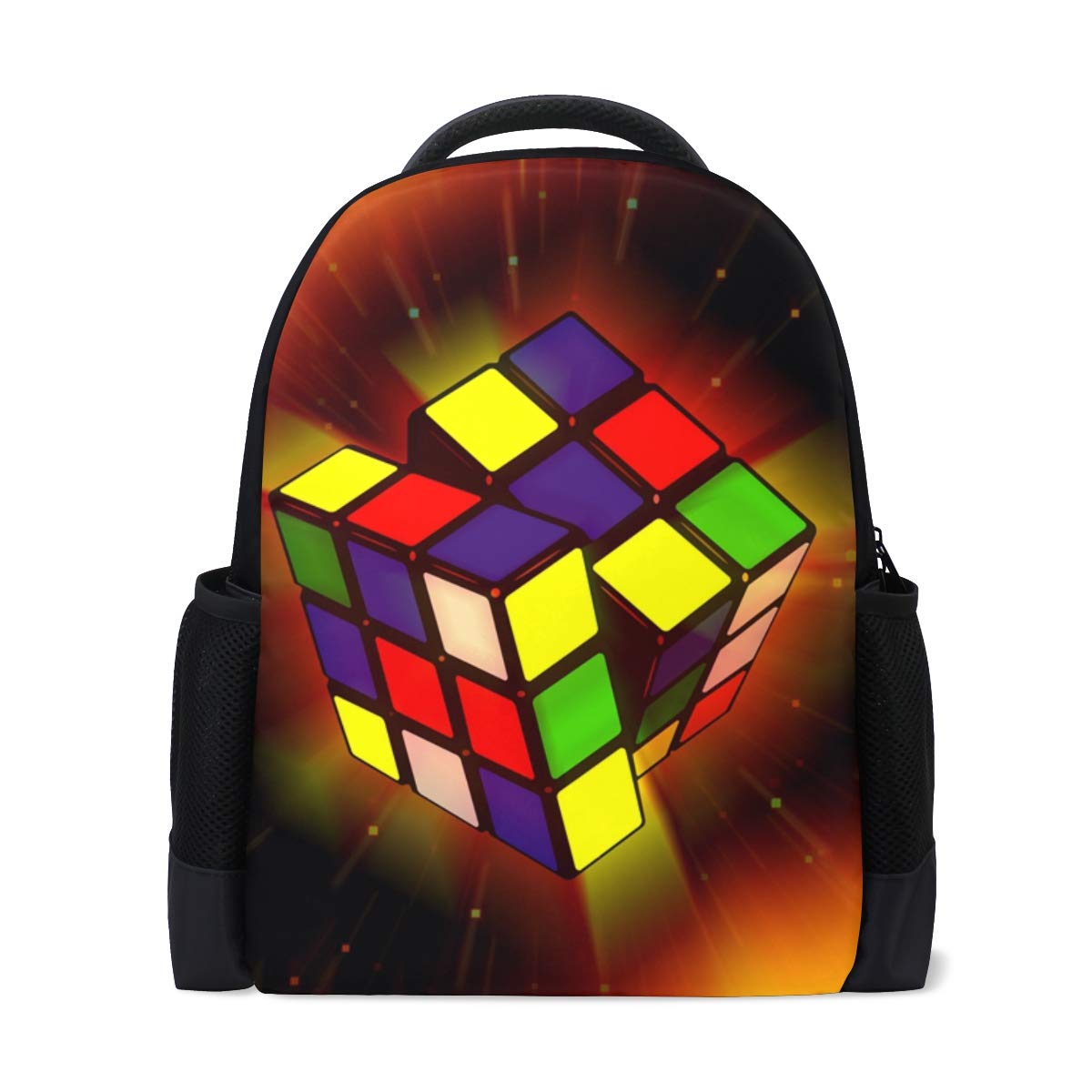 MUOOUM Galaxy Rubik's Cube Pattern Backpack - 3D Magic Puzzle Design School Bookbag, Travel Daypack for Kids & Adults - Perfect for School, College, Travel & Outdoor Adventures