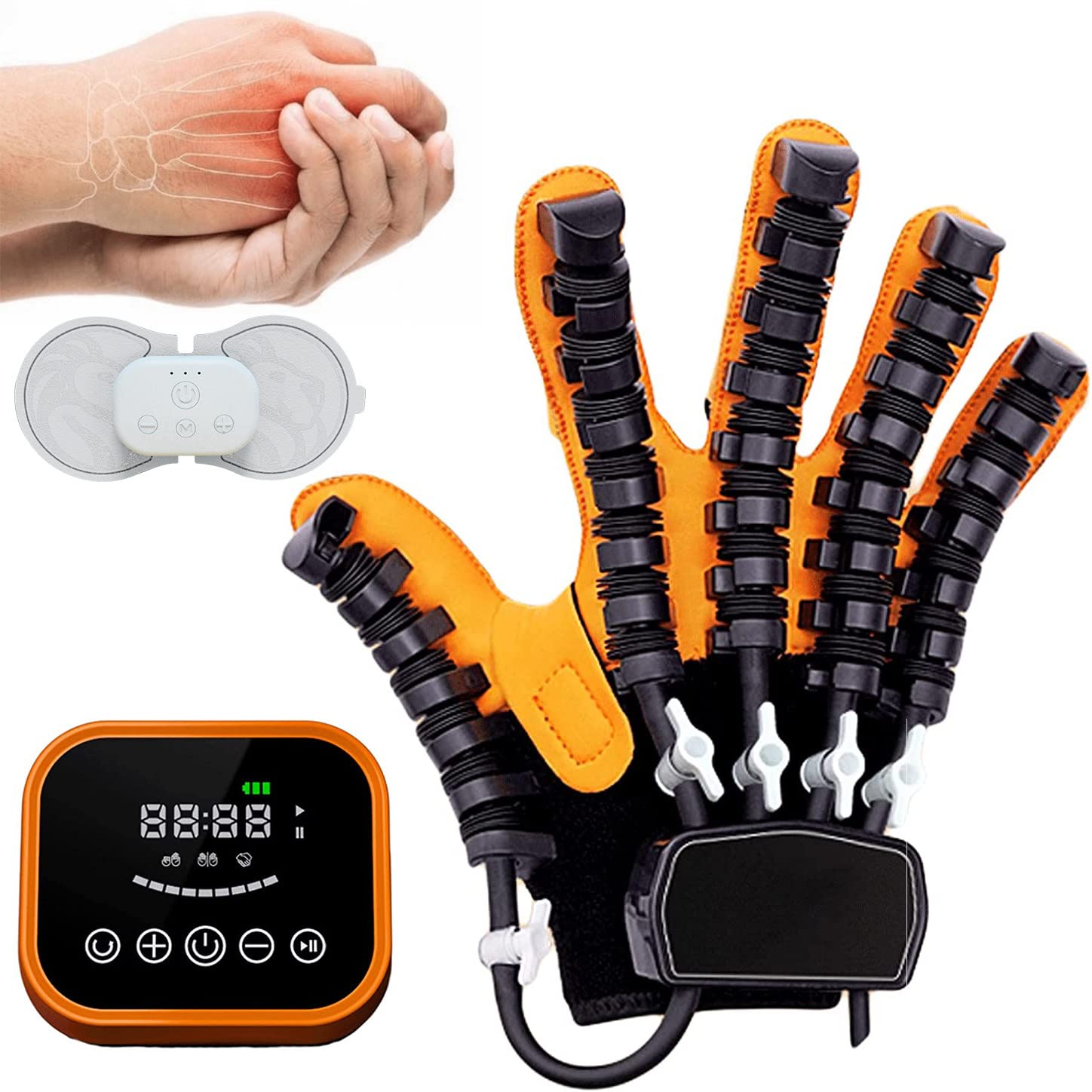 Rehabilitation Robot Gloves for Finger Training - Stroke Recovery & Hemiplegia Therapy - Left & Right Hand Support - Single or Multi-Finger Exercise - Right Hand XL Size - Ideal for Post-Stroke Rehabilitation & Physical Therapy at Home