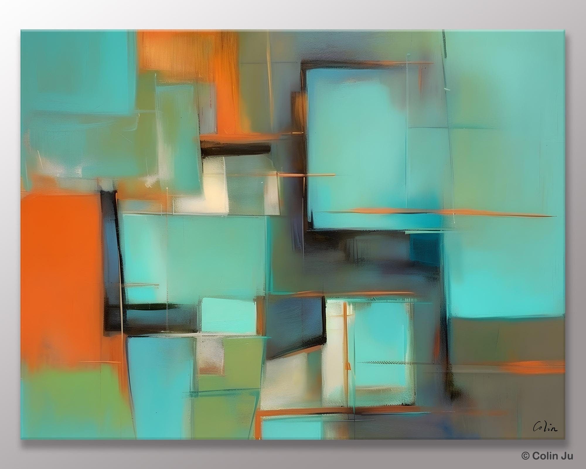 Large Modern Abstract Canvas Wall Art - Hand Painted Original Acrylic Painting for Bedroom Decor | Contemporary Home & Office Wall Decor