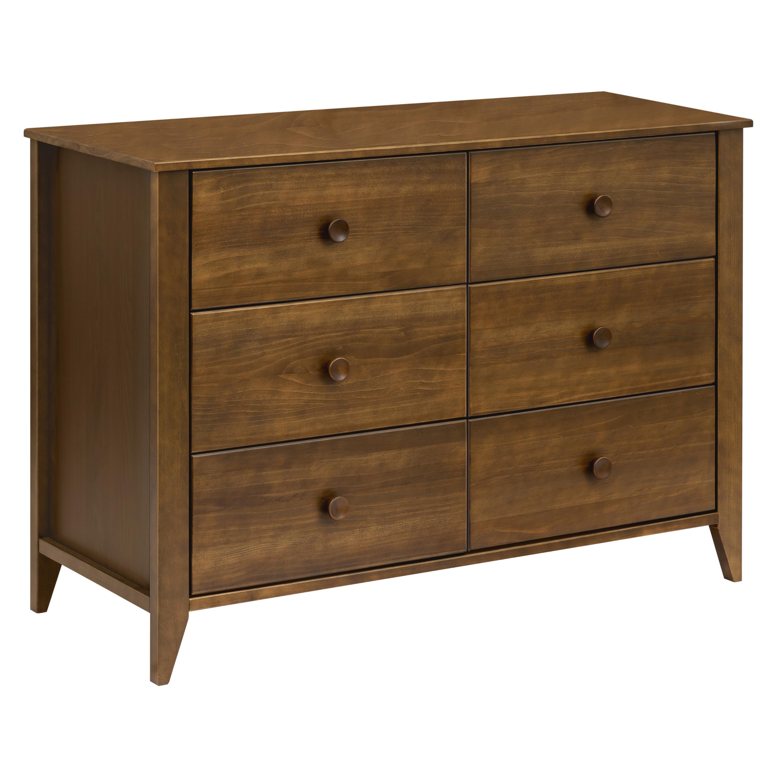 Babyletto Sprout 6-Drawer Double Dresser in Natural Walnut - Greenguard Gold Certified Eco-Friendly Nursery Furniture for Baby & Kids Room Organization