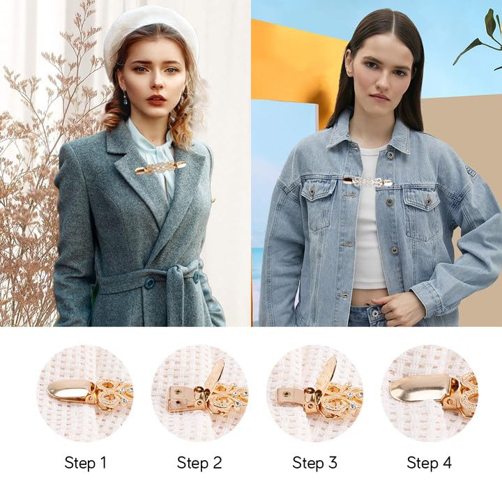 2 Pack Dress Back Cinch Clips - Waist Cincher Clips for Women, Sweater & Shirt Clips, Shawl Holder - Perfect for Formal Dresses, Office Wear & Evening Outfits