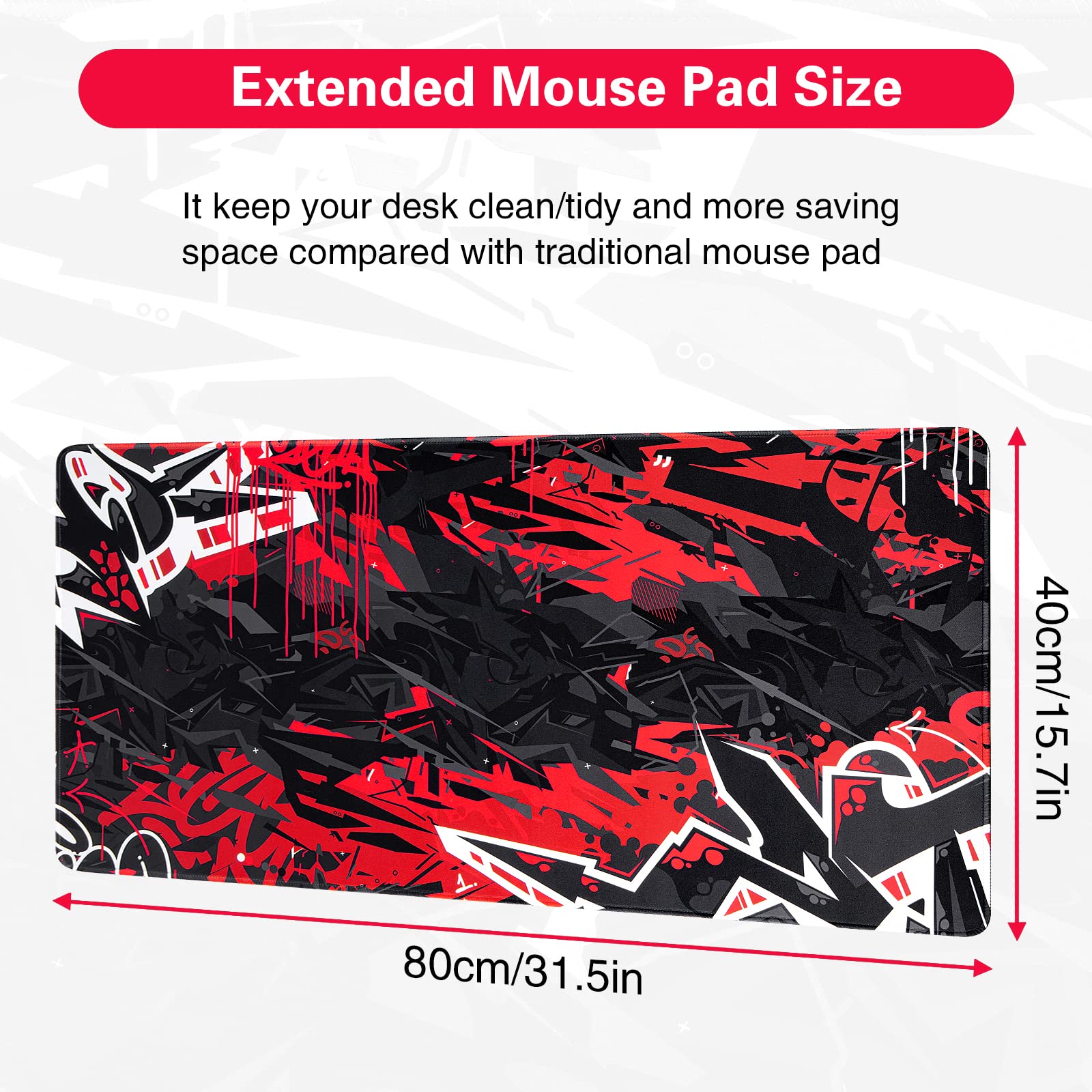 Canjoy Gaming Mouse Pad with Keyboard & Mouse Wrist Rest Set - Ergonomic Pain Relief for PC, Laptop, Office & Gaming (Perfect for Long Work Sessions & Competitive Gaming)