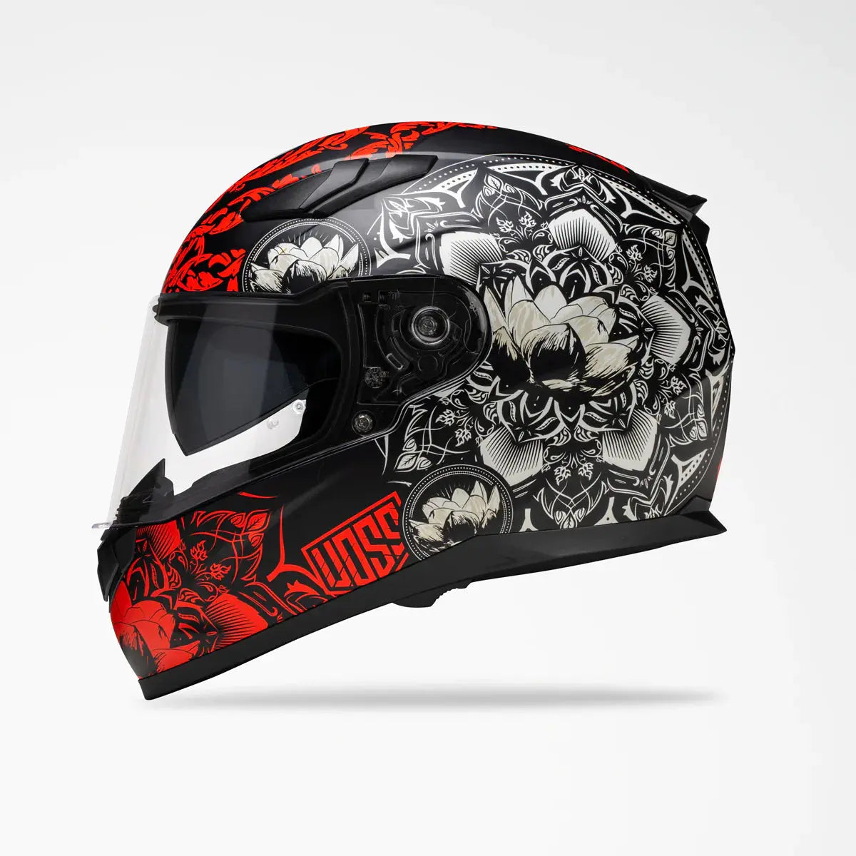 VOSS 988 Moto 1 Mandala Full Face Motorcycle Helmet - DOT Approved for Men & Women - Stylish Street Bike & Cruiser Riding Gear for Safety & Comfort