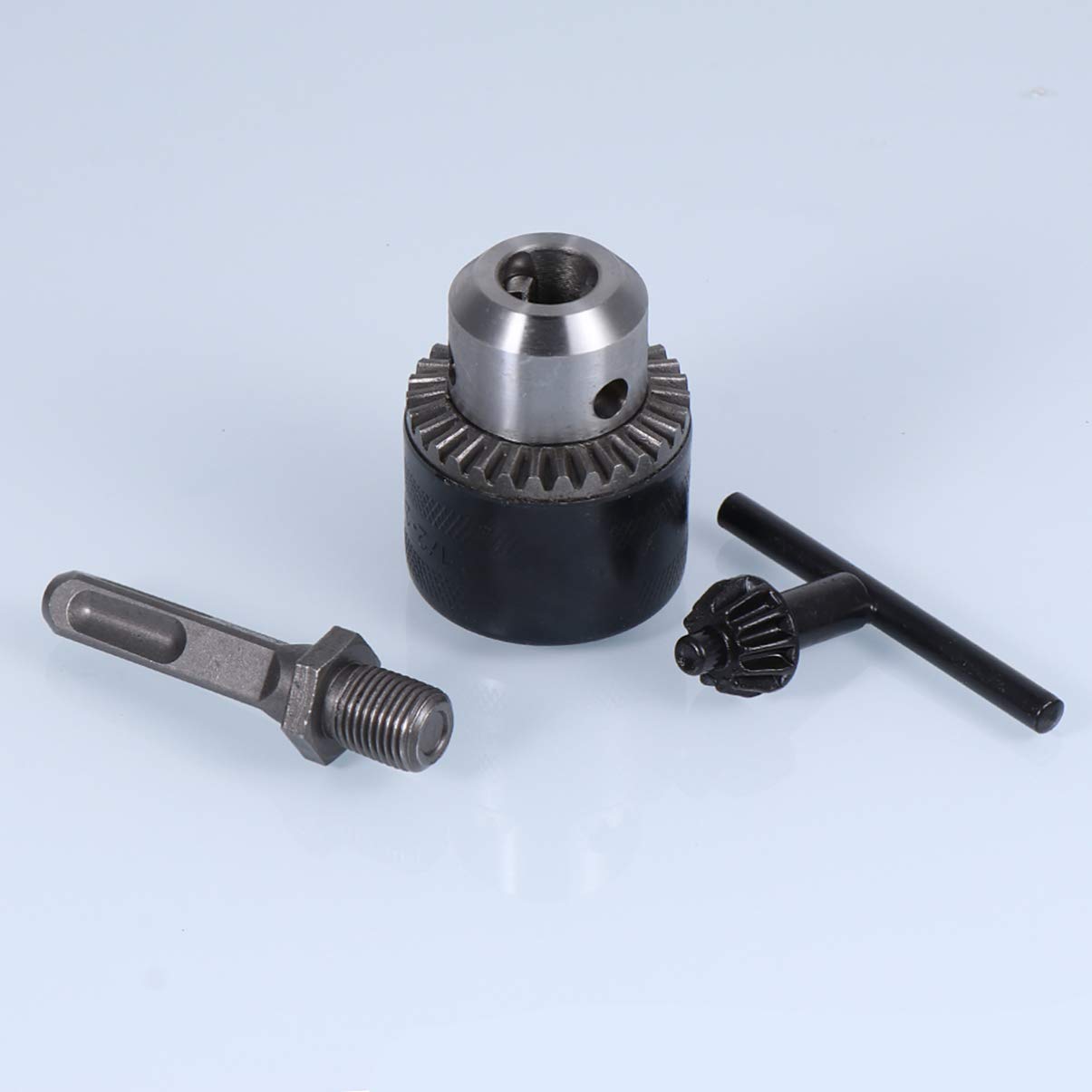 DOITOOL Keyless Drill Chuck Set - 3-Piece Black Drill Chuck Adapter for Easy & Quick Bit Changes - Perfect for DIY Projects, Woodworking, and Metal Drilling