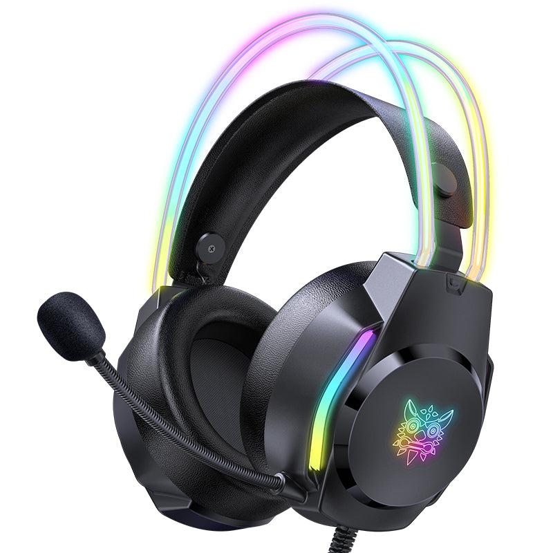ONIKUMA X26 Gaming Headset with RGB Lights, Noise Cancelling Wired Headphones for PC, PS4, Xbox - Perfect for Competitive Gaming & Late-Night Sessions