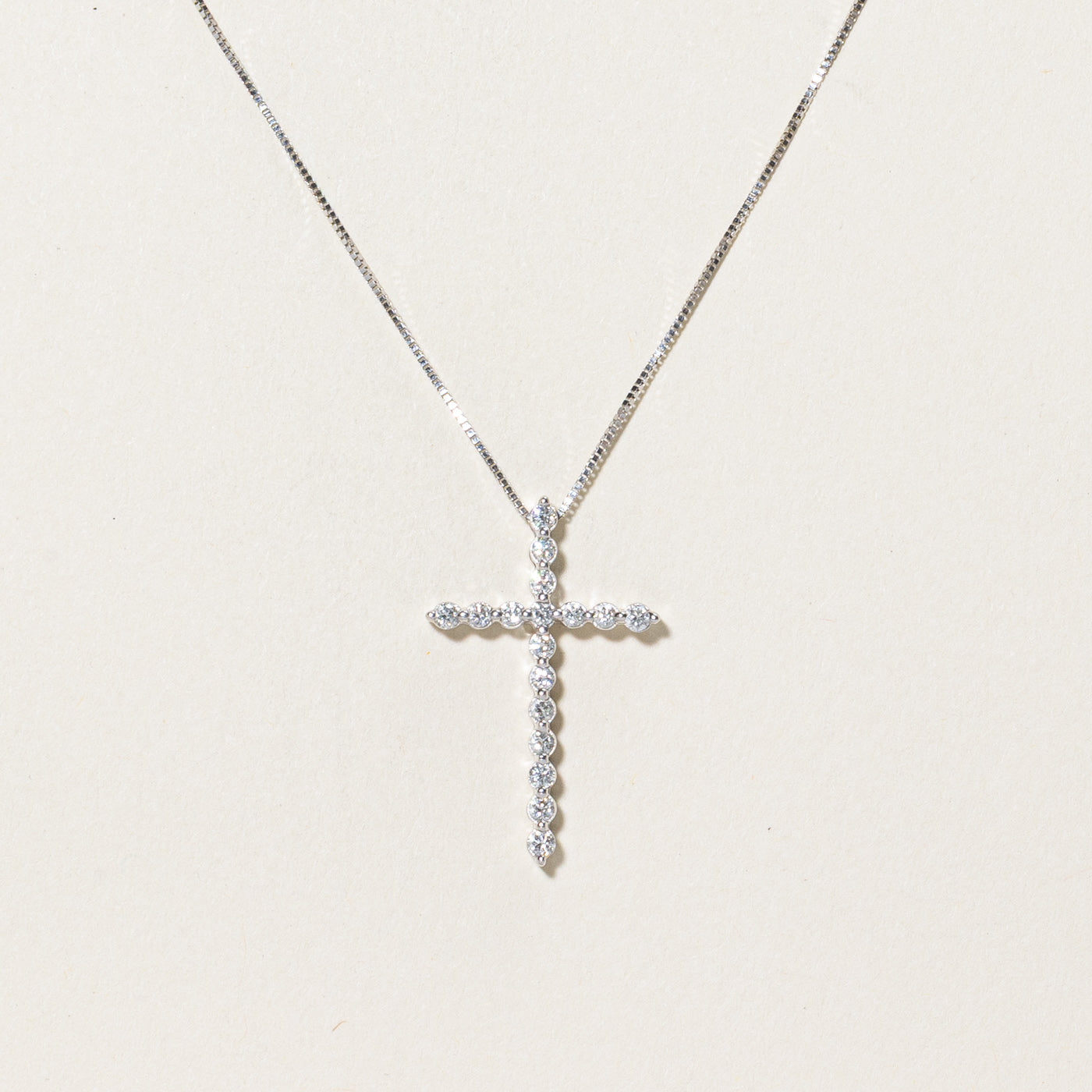0.22ctw Diamond Cross Pendant Necklace for Women - 19