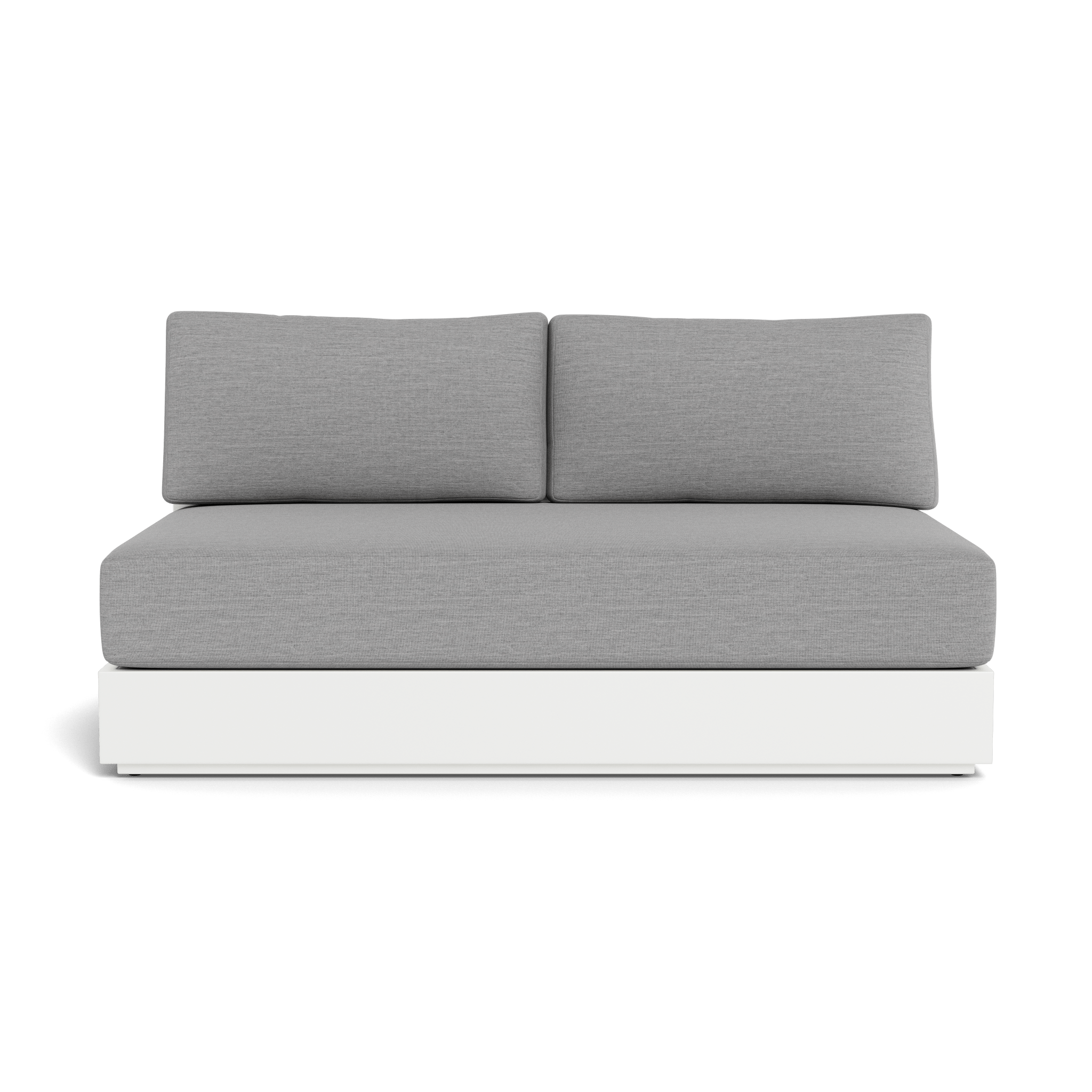 Hayman Aluminum 2-Seat Armless Outdoor Sofa - Lightweight Patio Furniture for Garden, Poolside & Deck - Modern Backyard Seating with Waterproof Cushions
