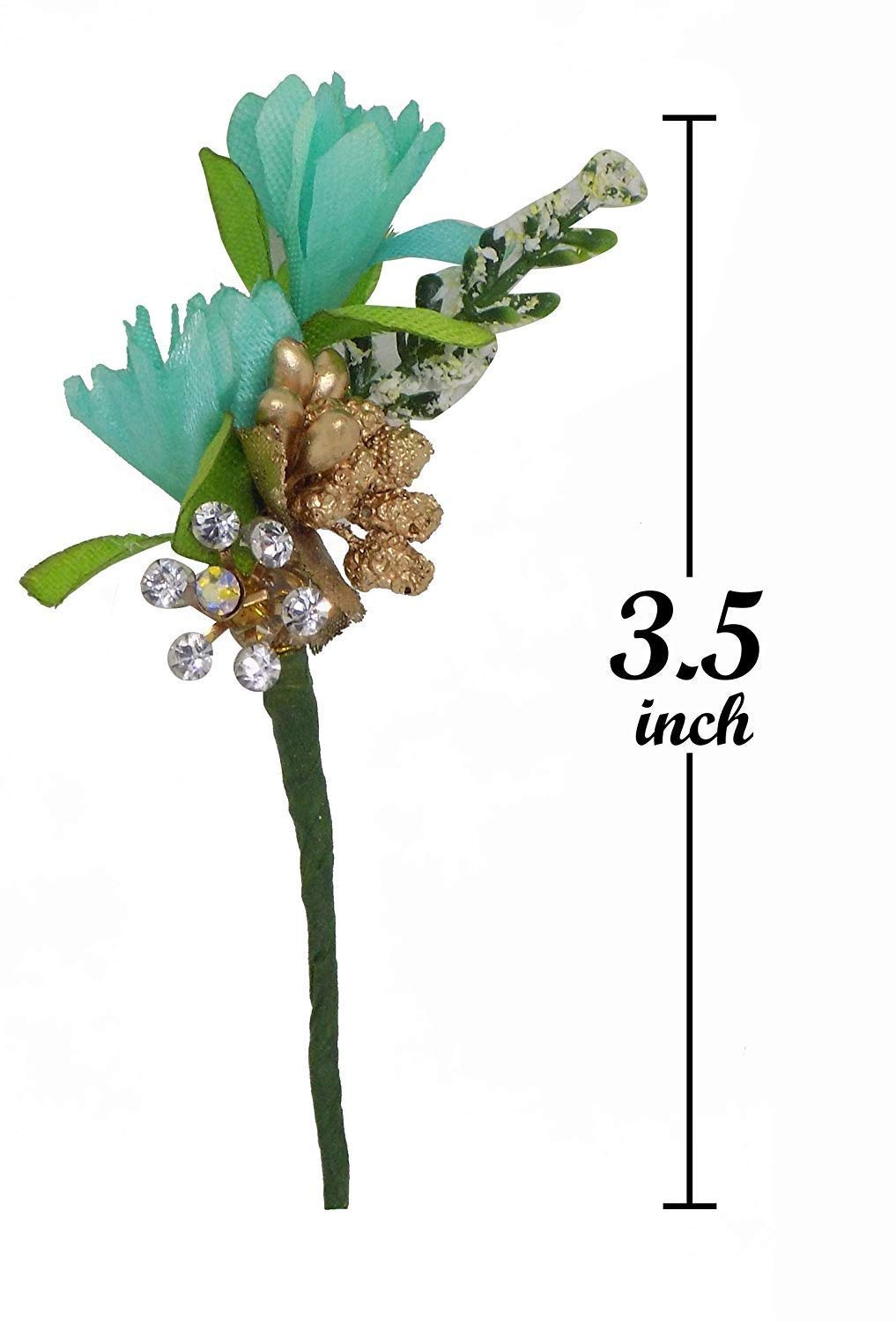 Wizme Set of 5 Floral Hair Pins - Bridal Hair Jewelry for Women & Girls - Wedding, Prom & Special Occasion Accessories
