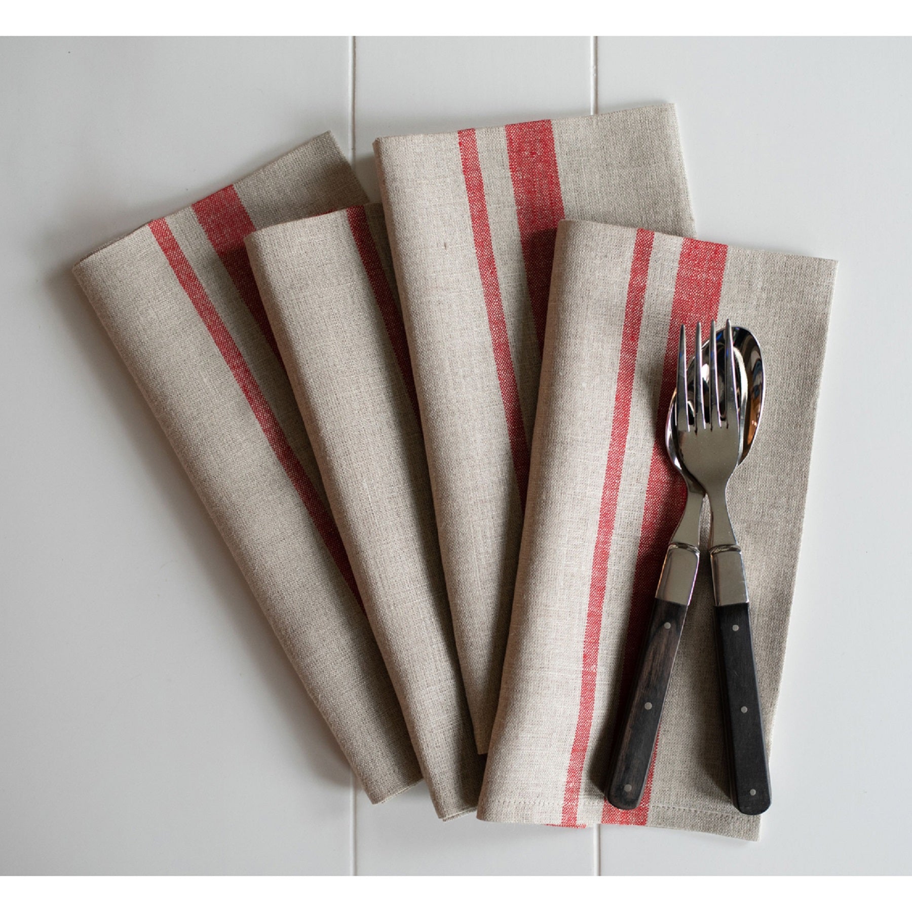 French Striped Cotton Napkins - Premium 12-Pack for Dining, Parties & Home Decor - Elegant Table Setting Accessories