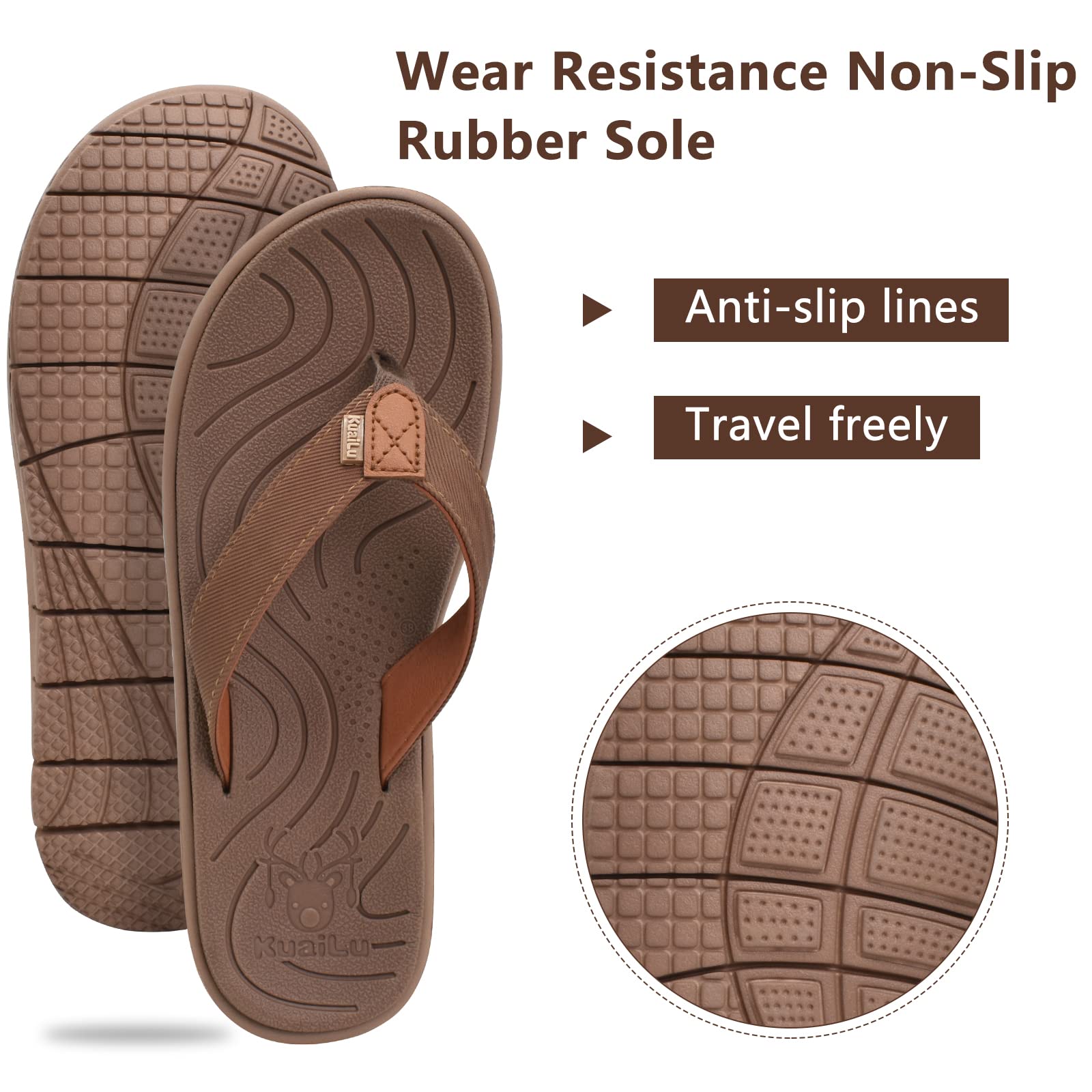 KuaiLu Women's Comfortable Flip Flops with Arch Support - Lightweight Non-Slip Yoga Sandals for Walking, Beach, Summer & Casual Wear - Perfect for Yoga, Travel and Outdoor Activities