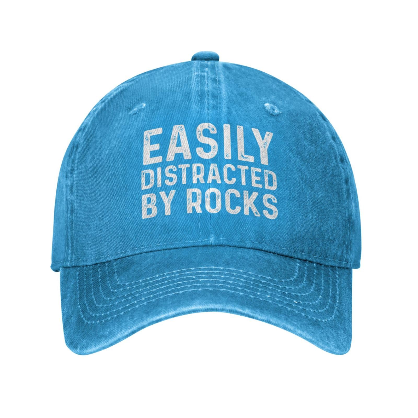 Men's Graphic Baseball Cap - Blue Rock Design | Adjustable & Comfortable for Outdoor Activities, Hiking, and Casual Wear