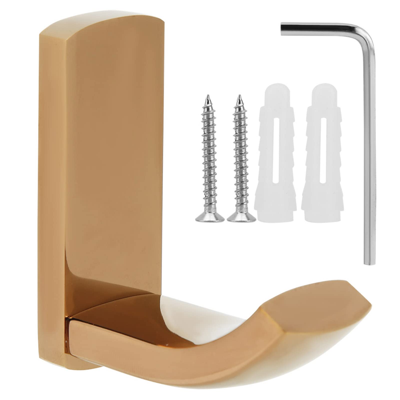 Rose Gold Brass Coat Hook - Elegant Wall Mounted Towel & Robe Hanger for Bathroom & Kitchen - Single Brushed Brass Hook for Hats, Coats & Towels - Perfect for Modern Home Decor & Spa-Like Bathroom Organization