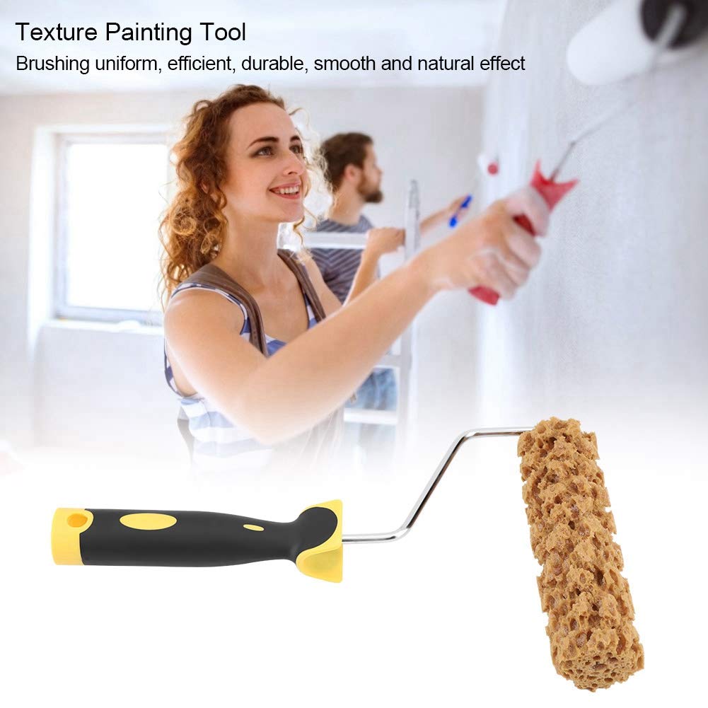 Goick Textured Paint Roller Brush with Handle - Wall Painting Tool for Decorative Patterns & Sponge Texture Effects | Perfect for DIY Home Decor, Accent Walls & Creative Wall Finishes