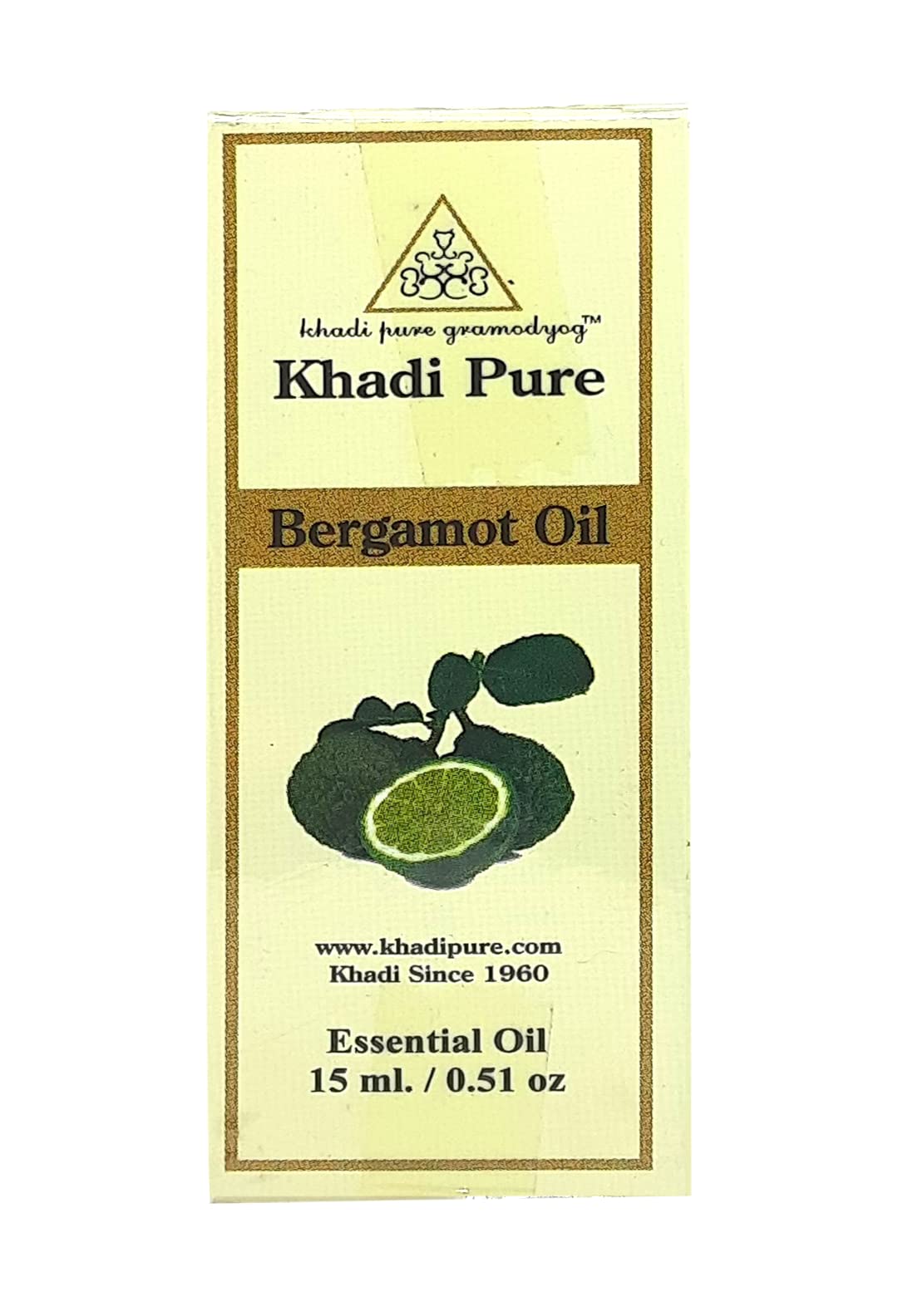 Khadi Pure Herbal Bergamot Essential Oil 15ml - 100% Natural Aromatherapy Oil for Stress Relief, Skin Care & Hair Growth | Perfect for Diffusers, Massage & DIY Beauty Products