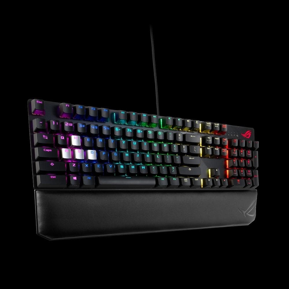 ASUS ROG Strix Scope Deluxe RGB Mechanical Gaming Keyboard with Cherry MX Blue Switches - Perfect for PC Gaming, Esports & Typing