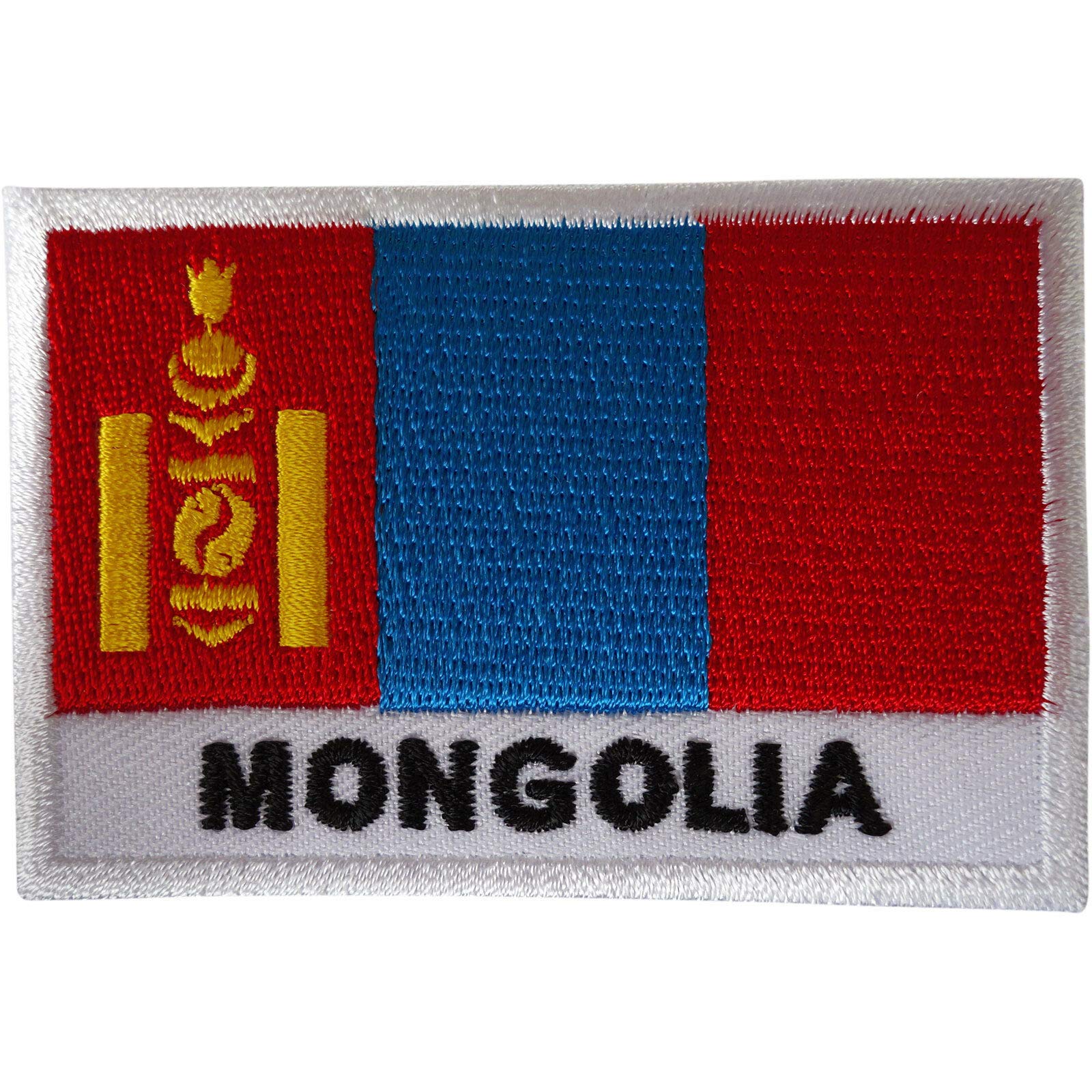 Mongolia Flag Patch - Iron-On & Sew On Embroidered Badge for Jackets, Bags & Hats | Mongolian National Symbol Applique for DIY Crafts & Costumes