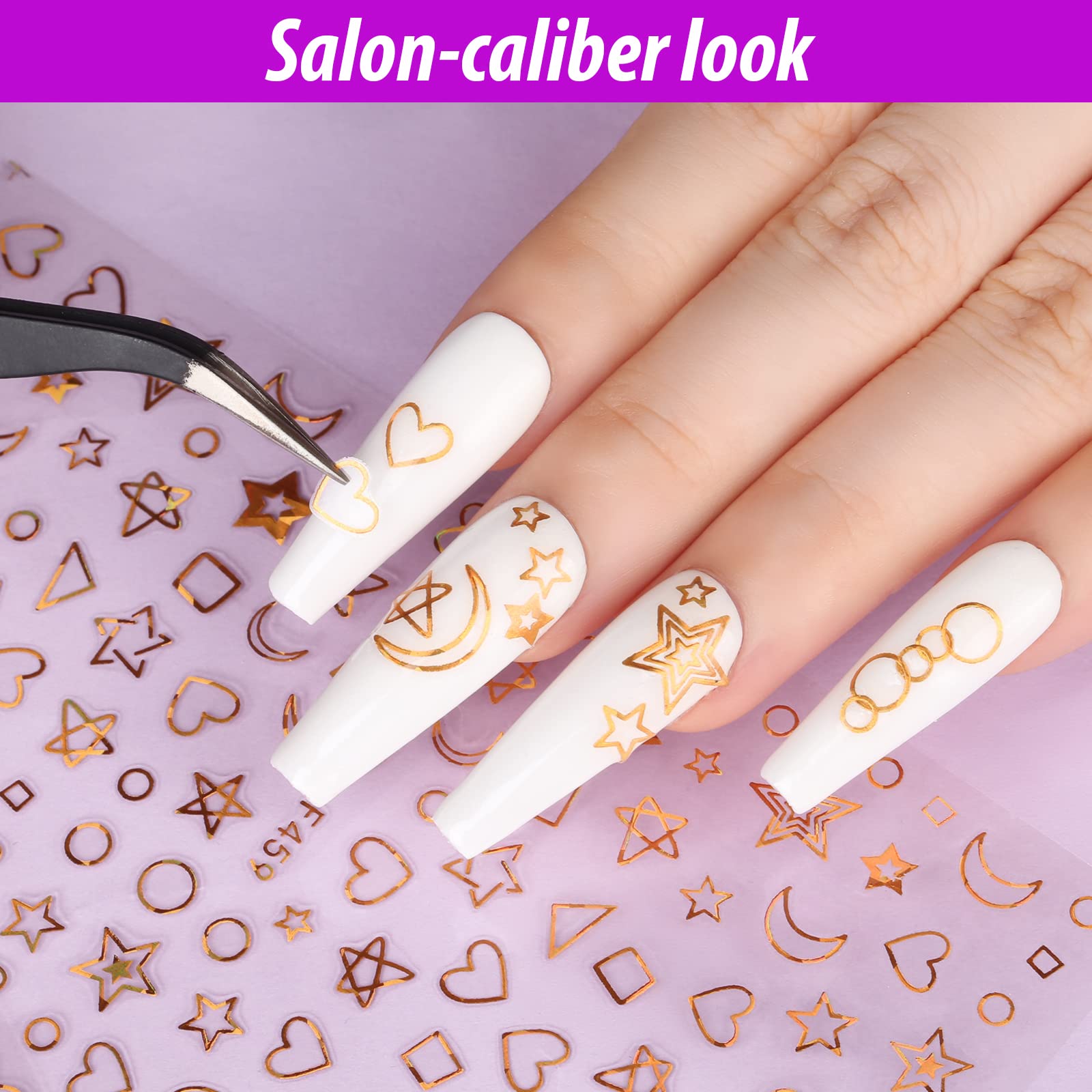 Teenitor Self-Adhesive Nail Art Stickers - 12 Sheets Floral Butterfly Star Fruit Leaf Designs for Women & Kids | Perfect for DIY Manicures, Parties, and Nail Salon Decorations