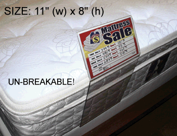 Durable Plastic Mattress Tag Holder (Horizontal) - Secure & Reusable Label Clips for Beds, Mattresses, Furniture - Perfect for Hotels, Hostels & Home Use