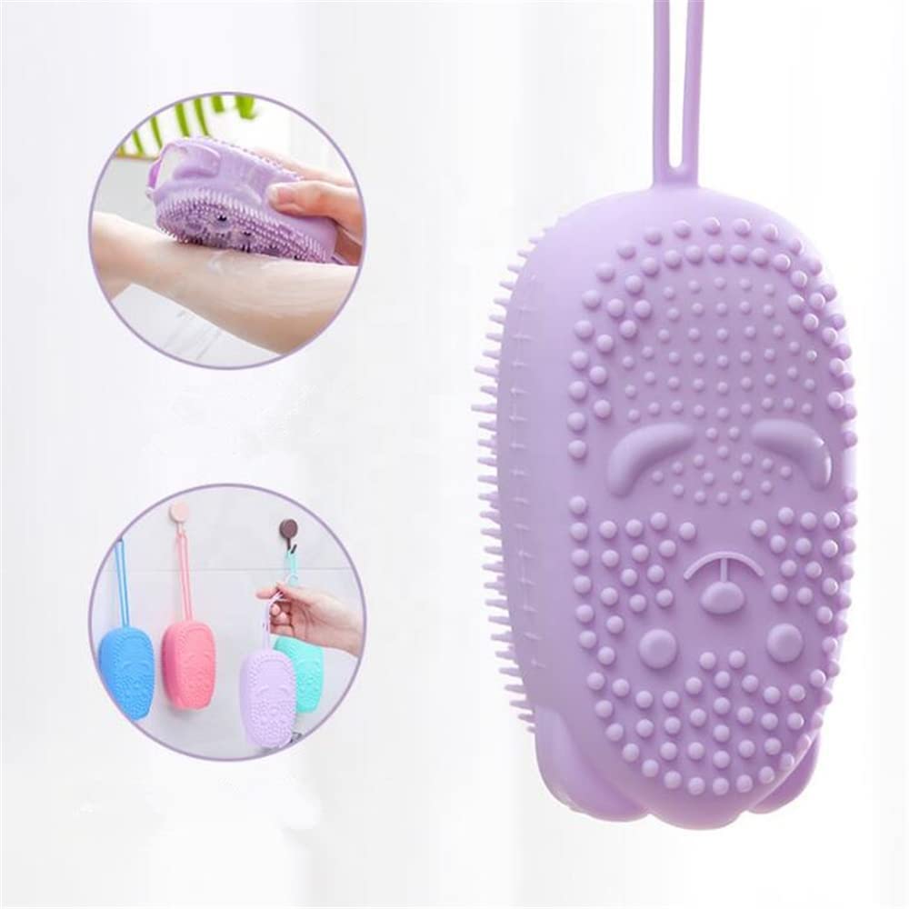 Premium Silicone Hair & Scalp Massage Brush with Shampoo Dispenser - Exfoliating Body Scrubber for Shower, Bath & Skin Care - Gentle Cleaning & Relaxing Massage Tool for Men & Women (Pack of 1) - Perfect for Spa Days, Deep Cleansing & Stress Relief