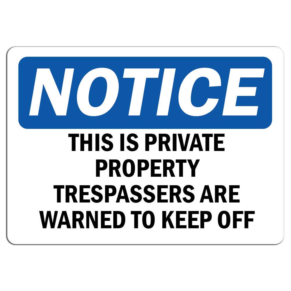 Safety & Warning Vinyl Stickers Bundle - Private Property No Trespassing Signs, Warehouse Notices - 3 Pack (3.5
