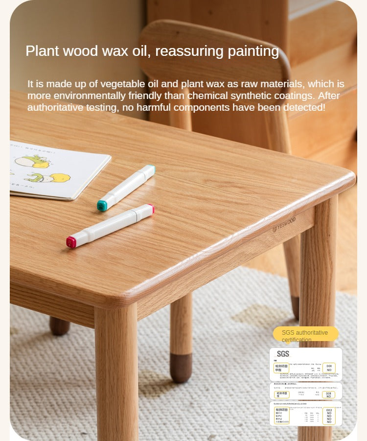 Handmade Solid Oak Wood Kids Study Desk - Durable & Ergonomic Children's Writing Table for Homework & Crafting - Perfect for Bedrooms, Homeschooling & Playrooms
