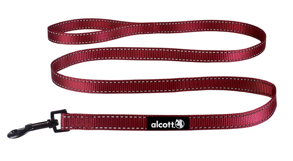 Alcott Wanderer Small Dog Leash - Durable & Adjustable Red Pet Leash for Walking, Training & Outdoor Adventures with Your Puppy or Small Breed Dog