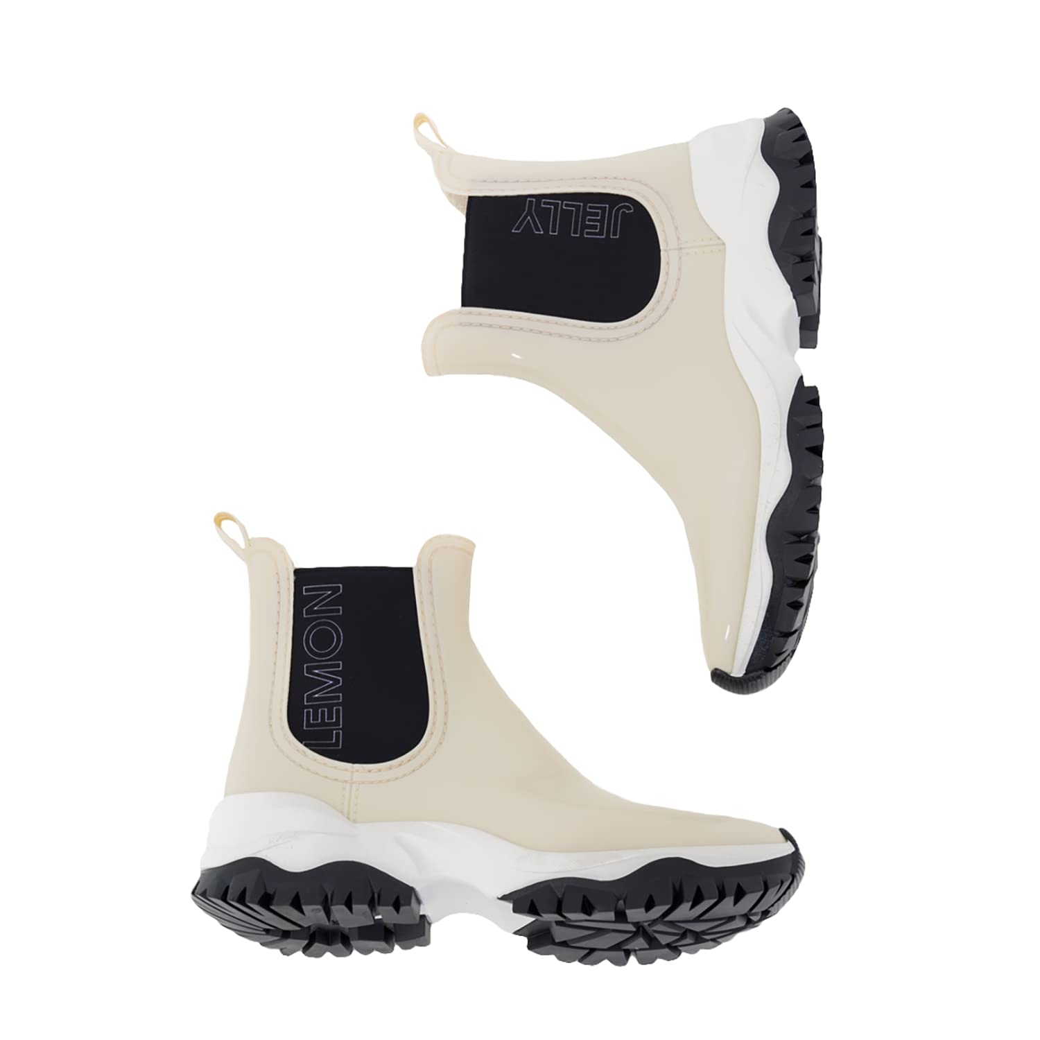 Lemon Jelly Jayden Women's Black Combat Boots - Waterproof Vegan PVC Military Boots - Lightweight Comfortable Ankle Booties - Made in Portugal - Perfect for Work, Outdoor Activities and Fashion Streetwear
