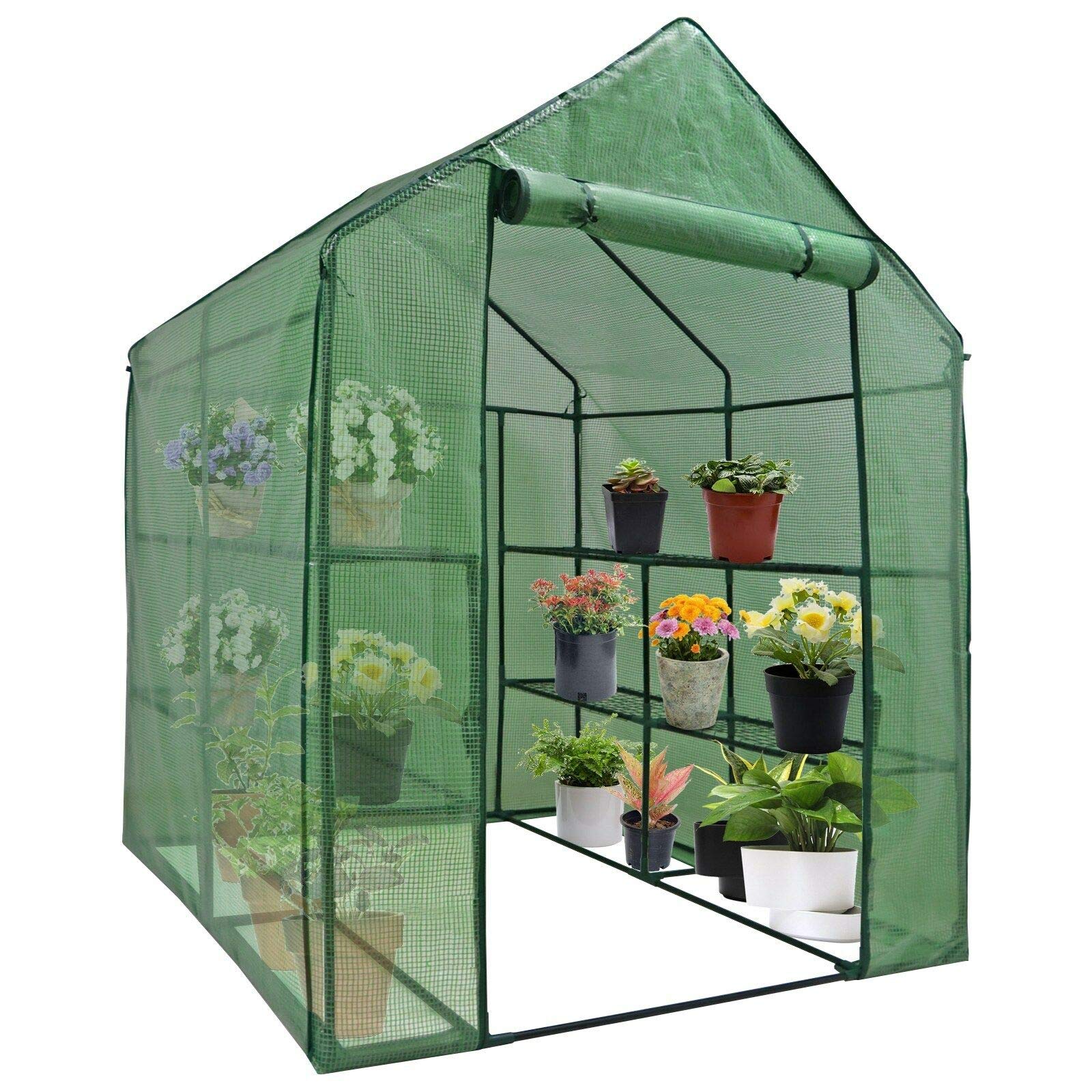 Zedfire Stager Direct Mini Greenhouse - 8 Shelves, 3 Tiers Portable Walk-in Outdoor Planter House for Indoor/Outdoor Gardening | Perfect for Seed Starting, Plant Protection & Small Space Gardening (Model 03)