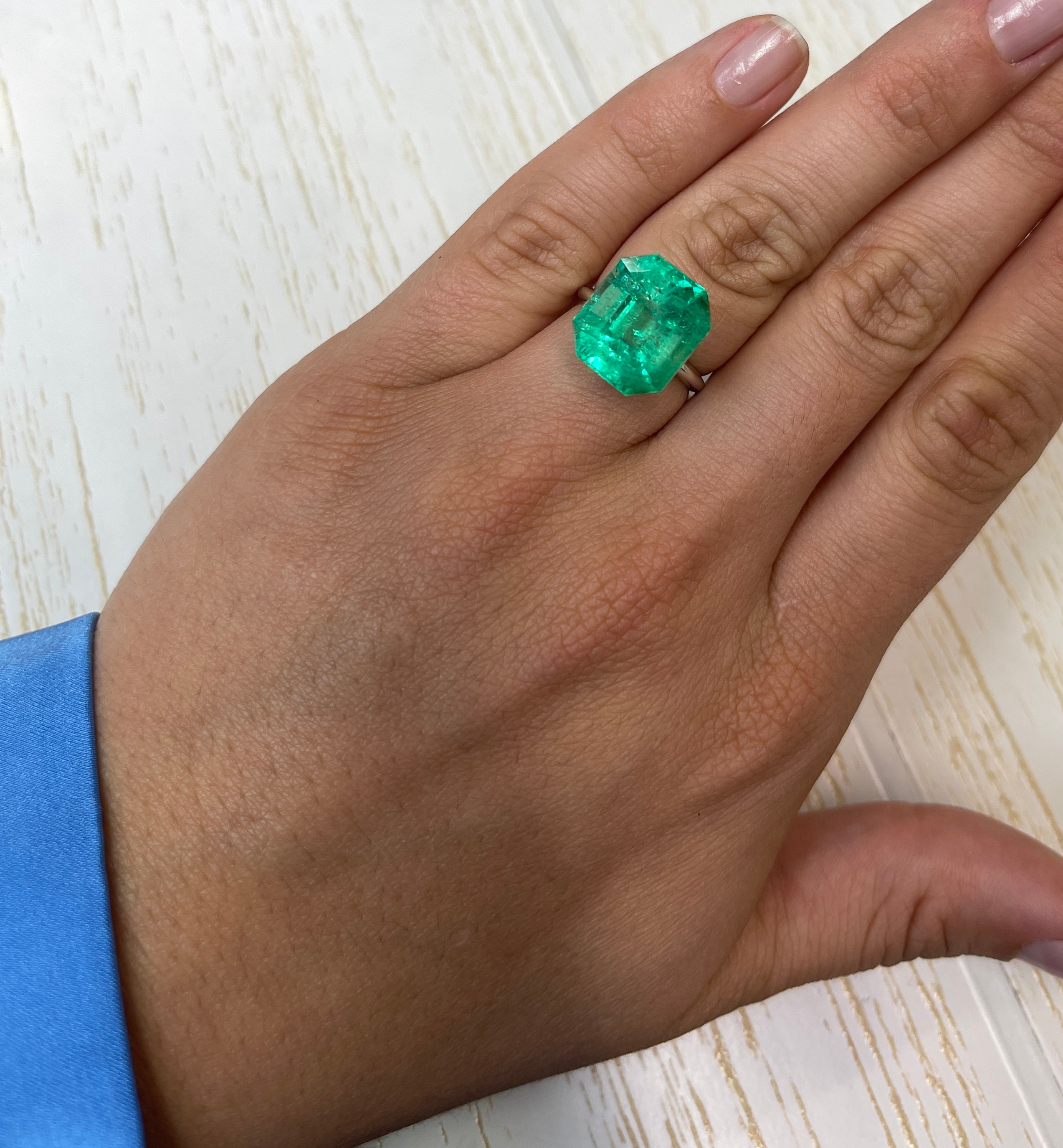13.22 Carat GIA Certified Muzo Yellowish Green Colombian Emerald - Loose Natural Emerald Cut Gemstone for Jewelry Making & Engagement Rings