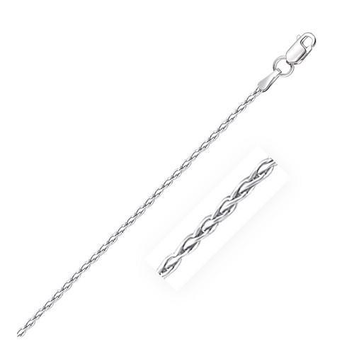 18K White Gold Round Wheat Chain Necklace 1.4mm Thin 18 Inch - Elegant Layering Piece for Women, Perfect for Everyday Wear & Special Occasions