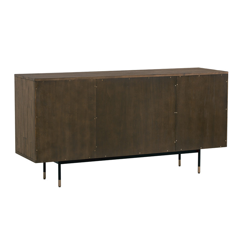 HAMILTON Solid Acacia Wood Sideboard Buffet - 63 Inch Rustic Toffee Brown Dining Room Storage Cabinet for Kitchen, Living Room & Entryway