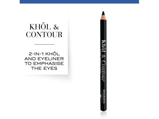 Bourjois Khol & Contour Eye Pencil - Smudge-Proof Eyeliner for Waterline & Tightlining | Perfect for Everyday Makeup & Dramatic Eye Looks