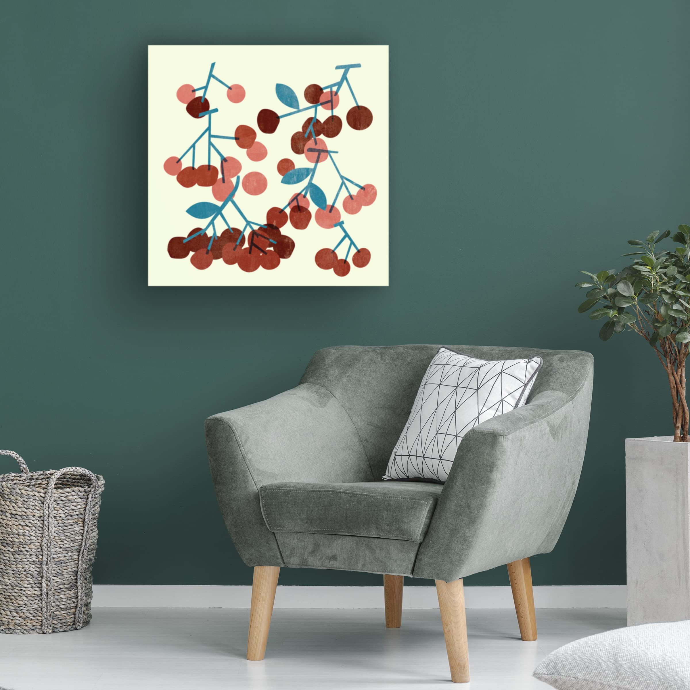 Trademark Fine Art 'Sweet Cherries II' Canvas Wall Art by Melissa Wang - Vibrant Fruit Painting for Kitchen, Dining Room & Home Decor