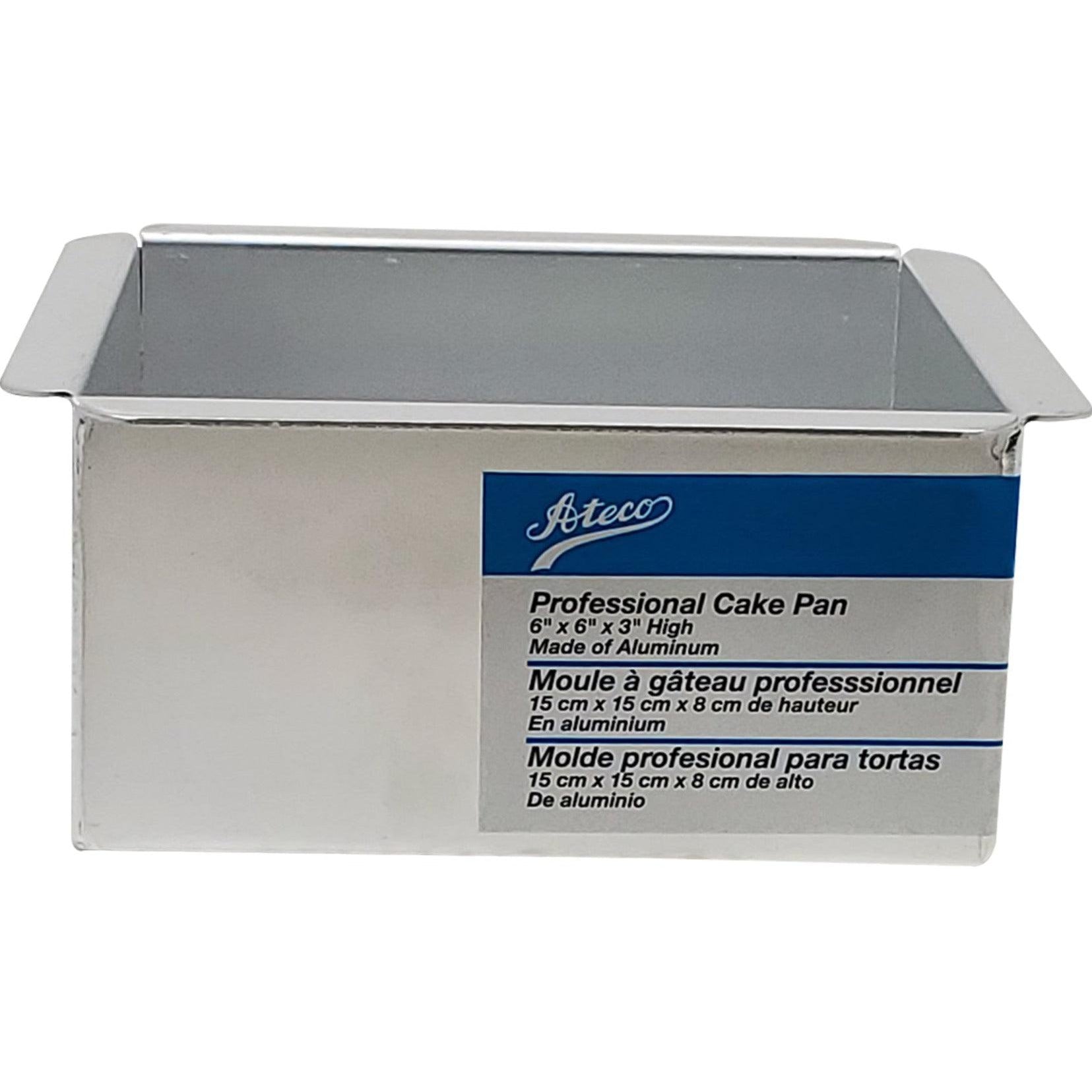 6x6x3 Inch Non-Stick Square Cake Pan - AT12066 - Perfect for Baking Cakes, Brownies, and Bars - Ideal for Home Bakers and Professional Chefs